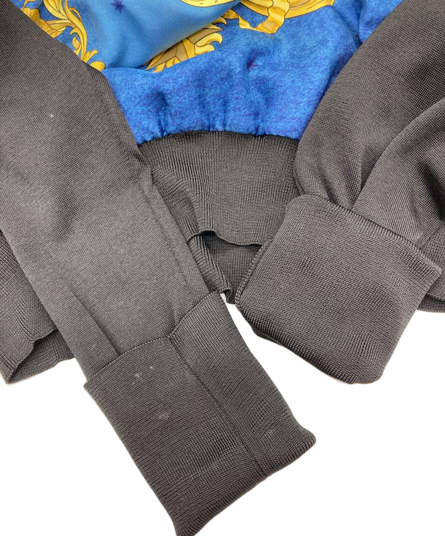 中古・古着通販】HERMES (エルメス) スカーフ切替ニットポロシャツ