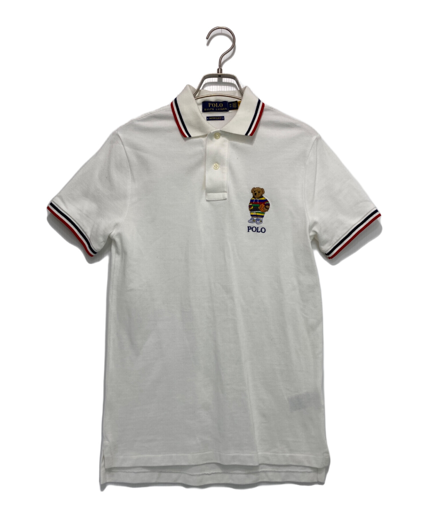美品＼ポロラルフローレン ポロベア／ ポロシャツ ホワイト 刺繍 Sサイズ 美品＼ポロラルフローレン ポロベア／ ポロシャツ ホワイト 刺繍