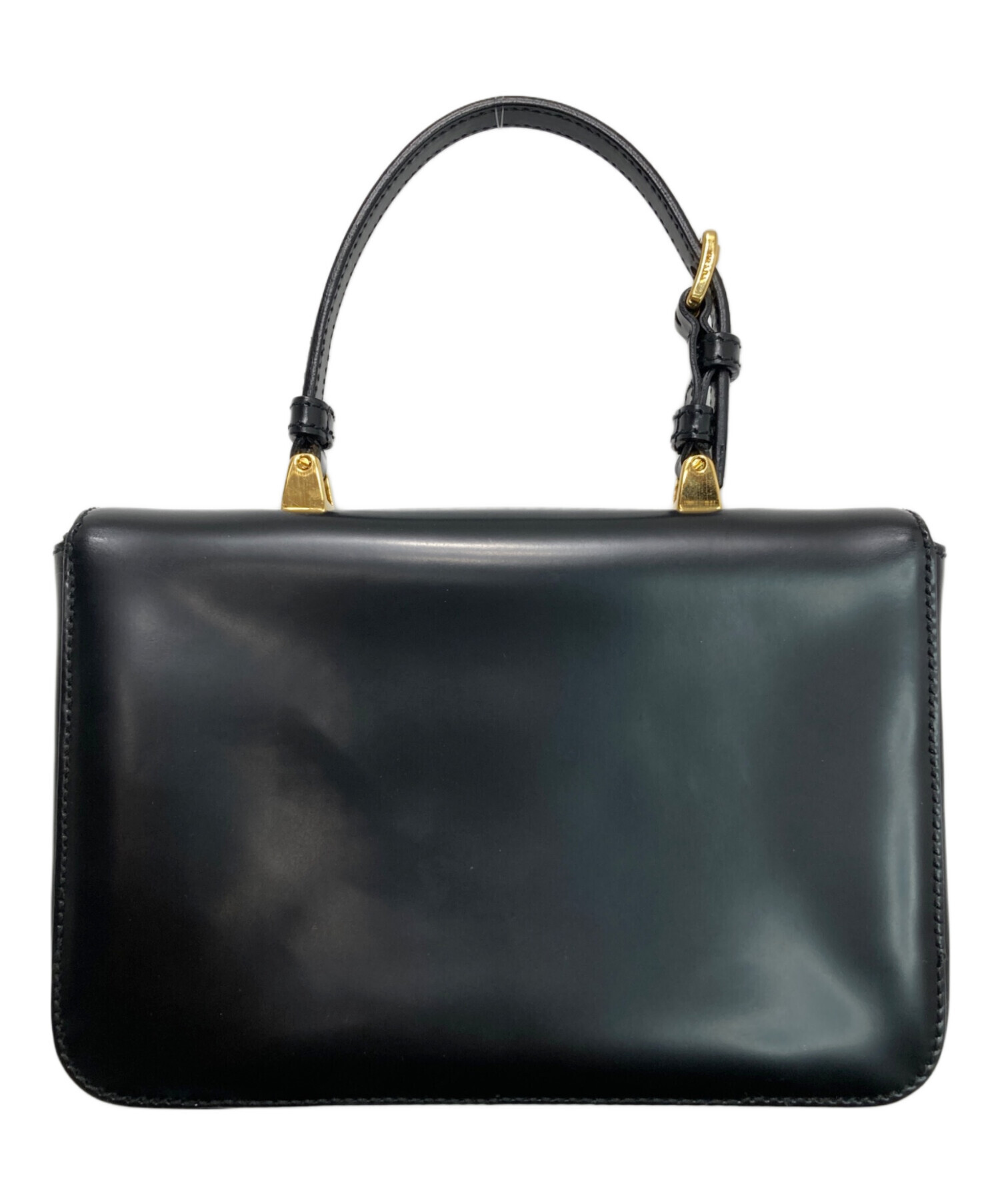 PRADA プラダ ブラックレザー ハンドバッグ リボン付き バッグPRADA 
