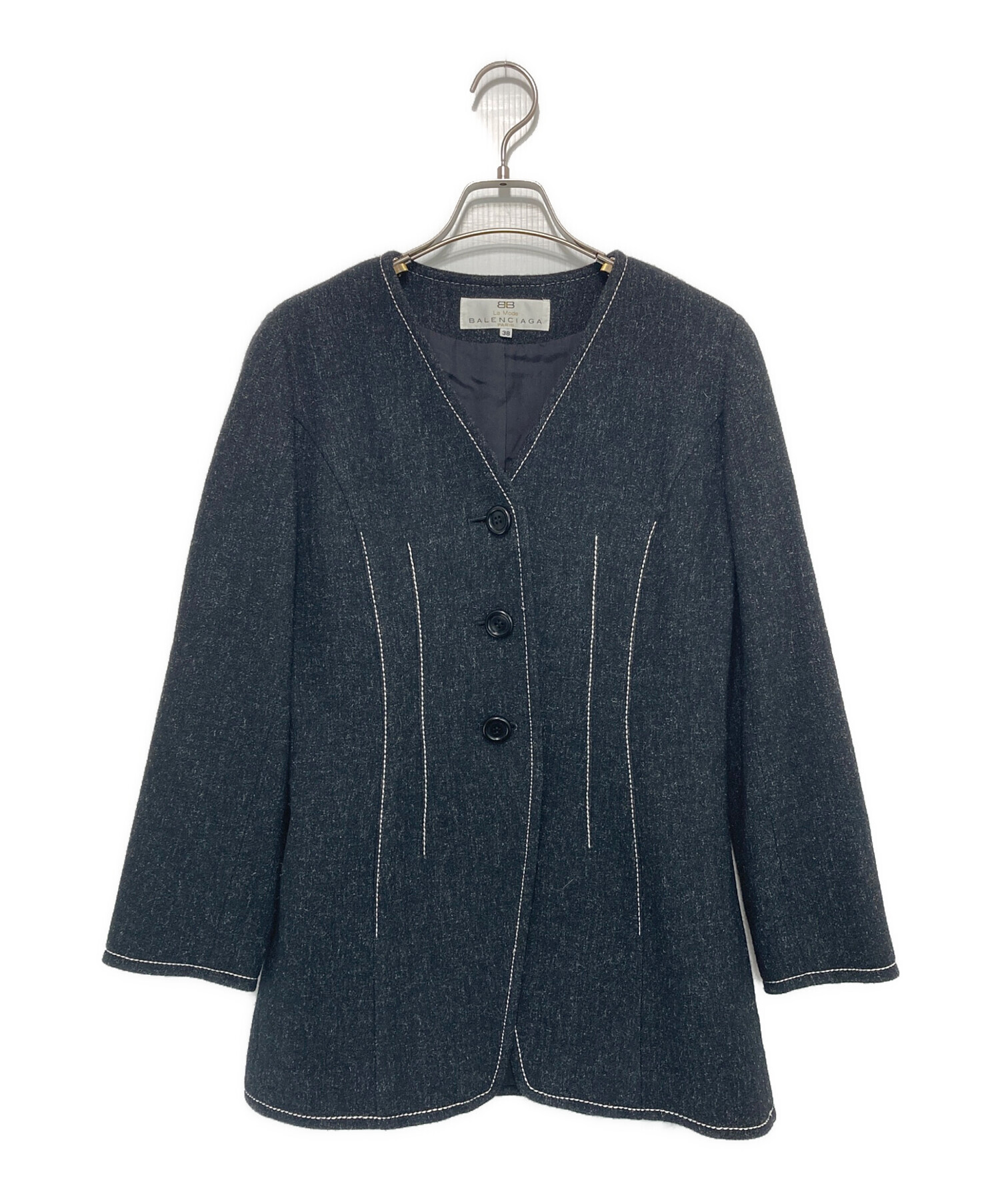 中古・古着通販】BALENCIAGA (バレンシアガ) ノーカラージャケット 