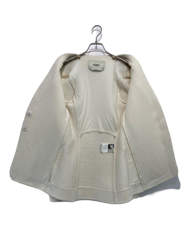 中古・古着通販】FENDI (フェンディ) ニットジャケット ホワイト