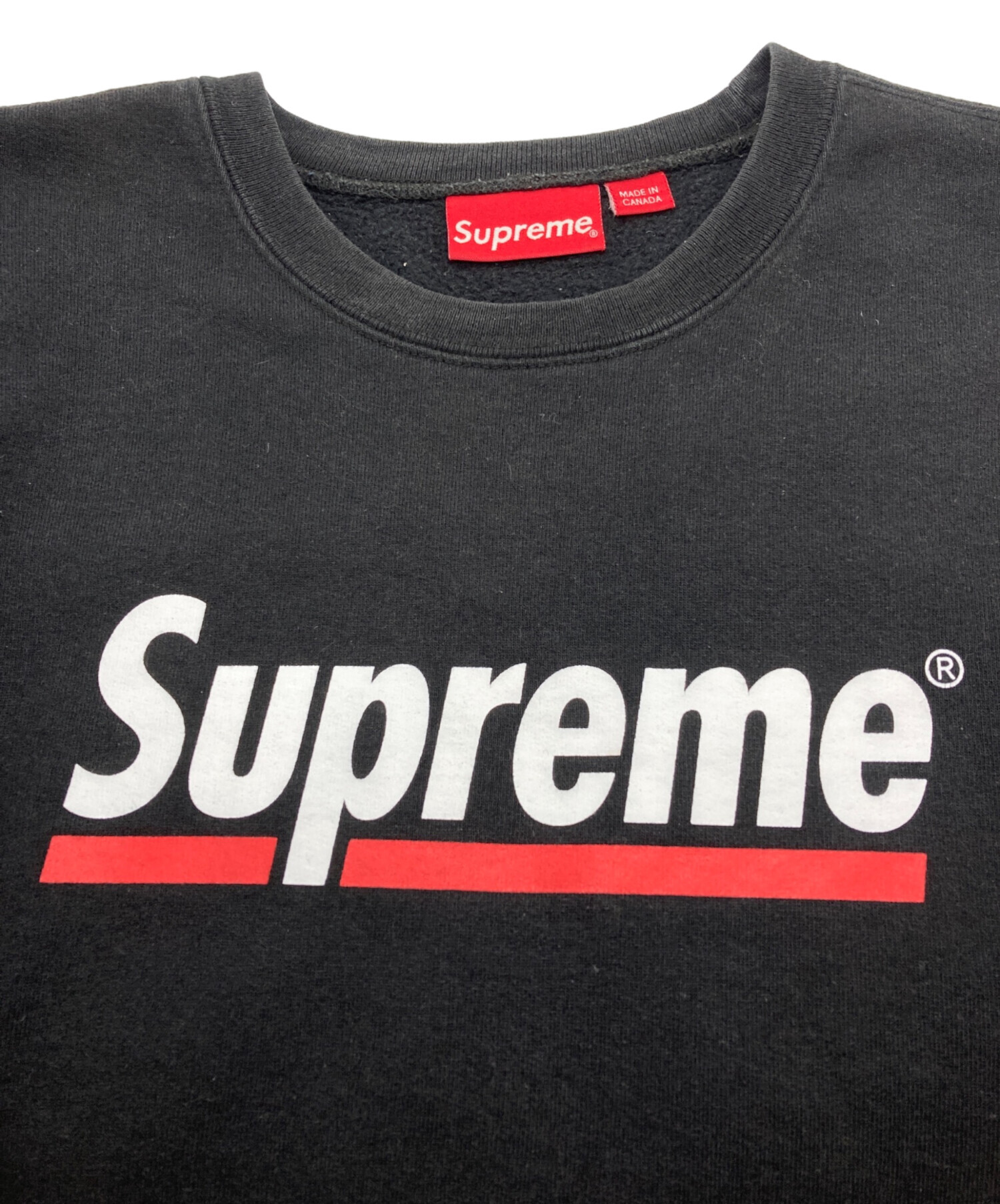 中古・古着通販】Supreme (シュプリーム) UNDERLINE CREWNECK ブラック  