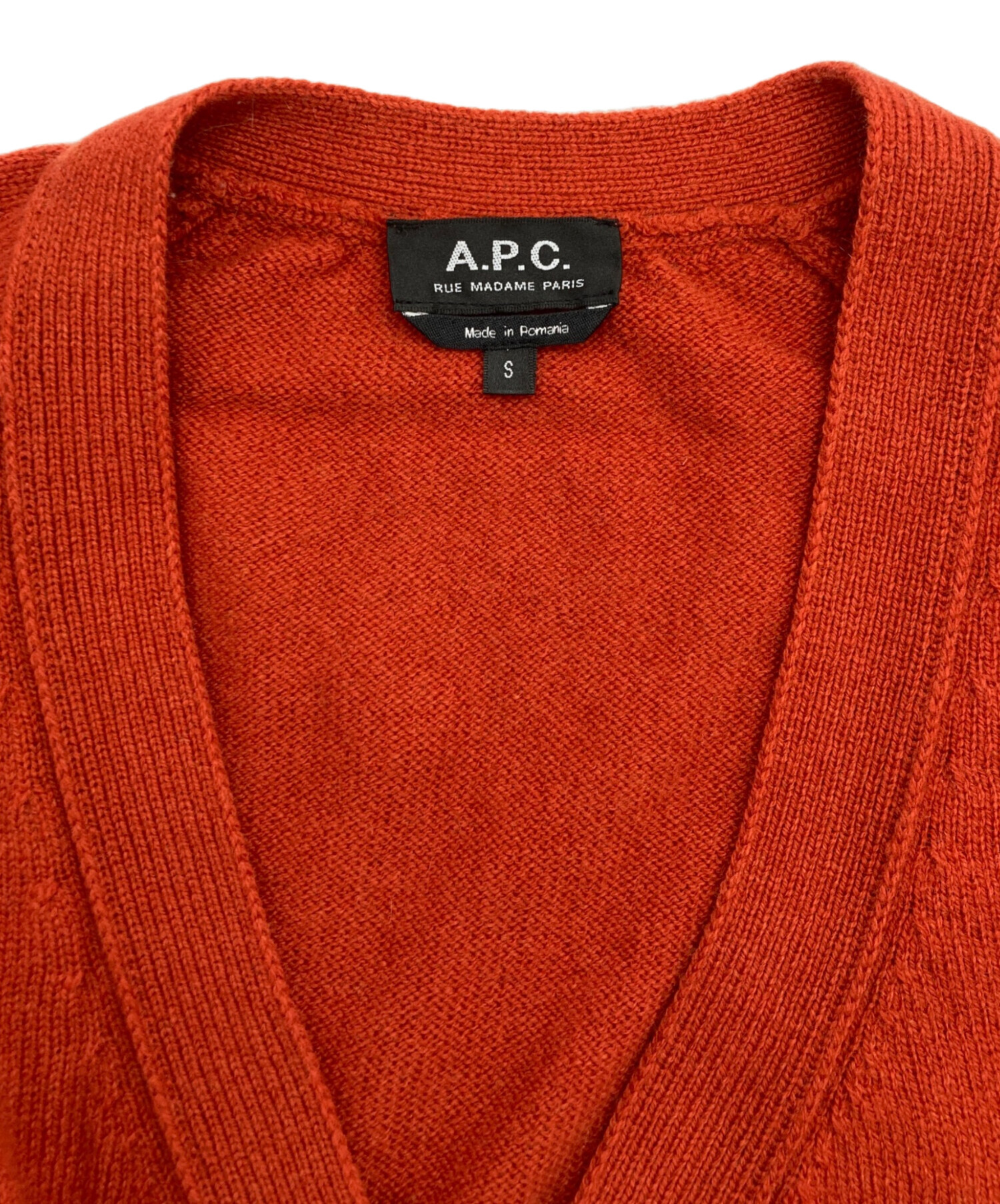 中古・古着通販】A.P.C. (アーペーセー) ニットカーディガン オレンジ