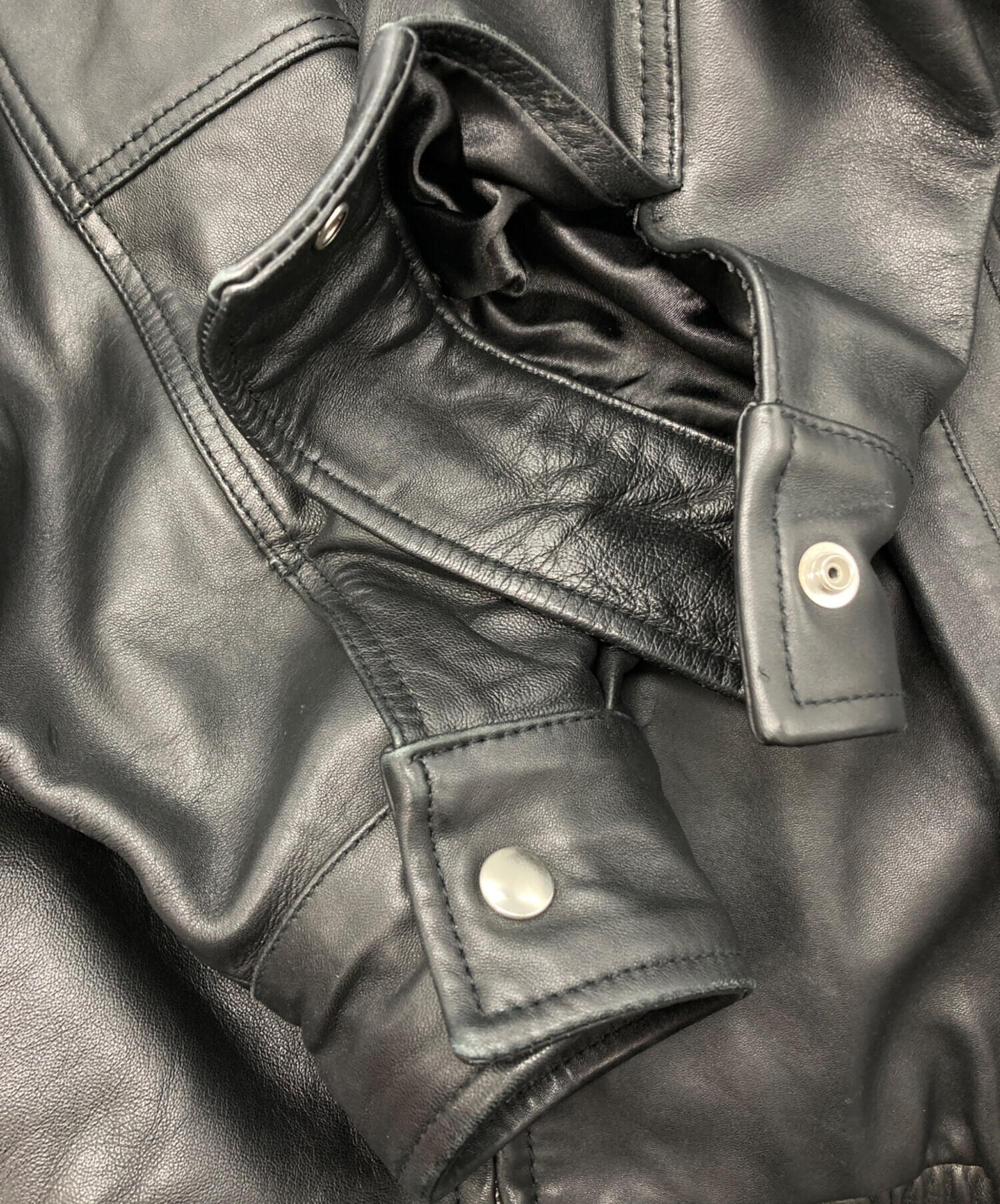 中古・古着通販】BEAMS (ビームス) レザーブルゾン ブラック サイズ:S