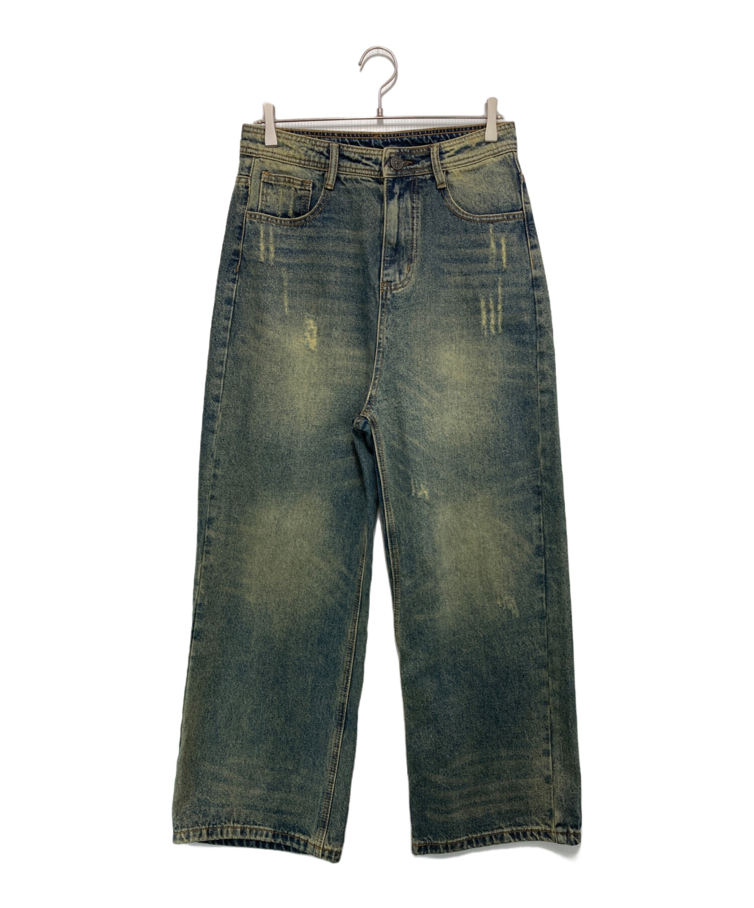 中古・古着通販】JHYQ (JHYQ) ワイドデニムパンツ インディゴ サイズ 