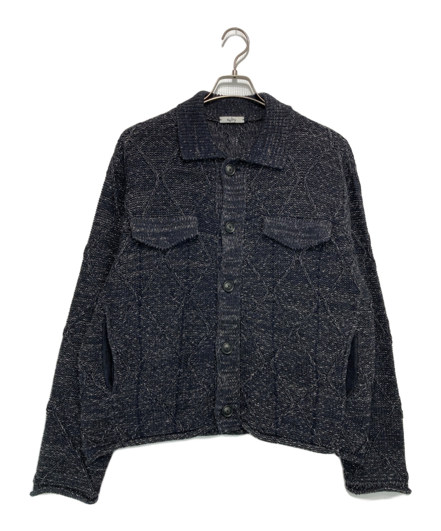 中古・古着通販】saby (サバイ) PAPER KNIT G BLOUSON ブラック サイズ