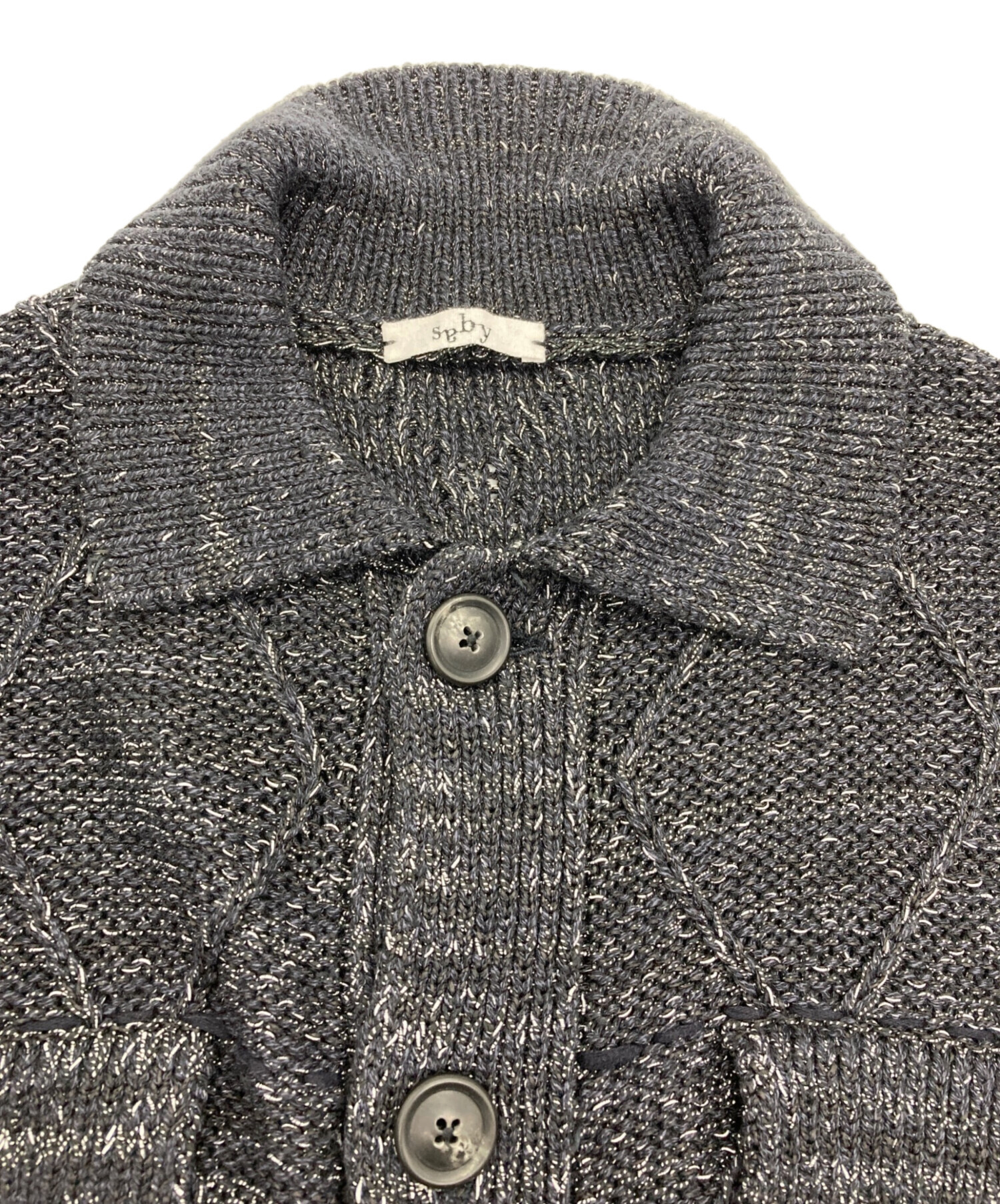 中古・古着通販】saby (サバイ) PAPER KNIT G BLOUSON ブラック サイズ