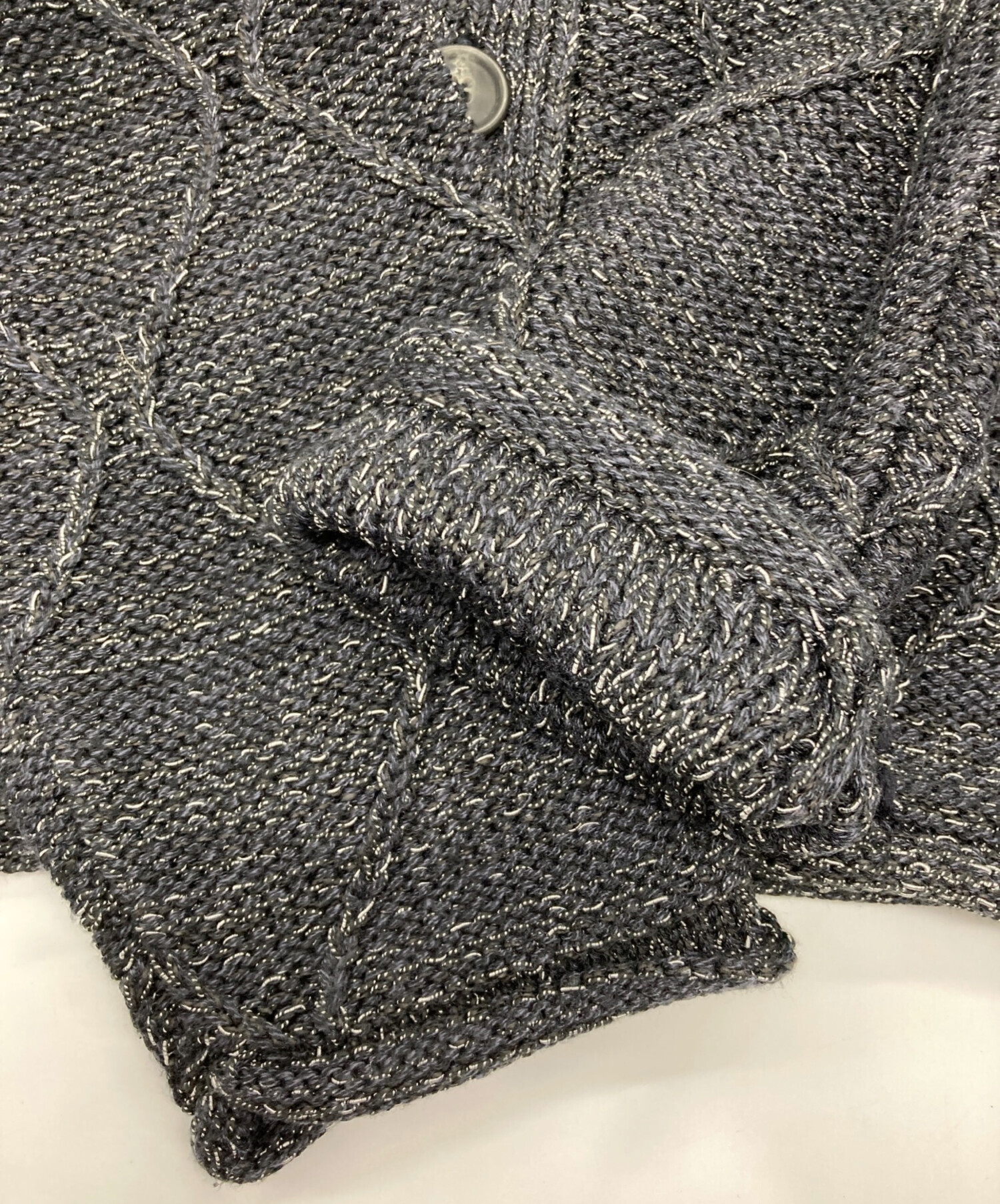 中古・古着通販】saby (サバイ) PAPER KNIT G BLOUSON ブラック サイズ