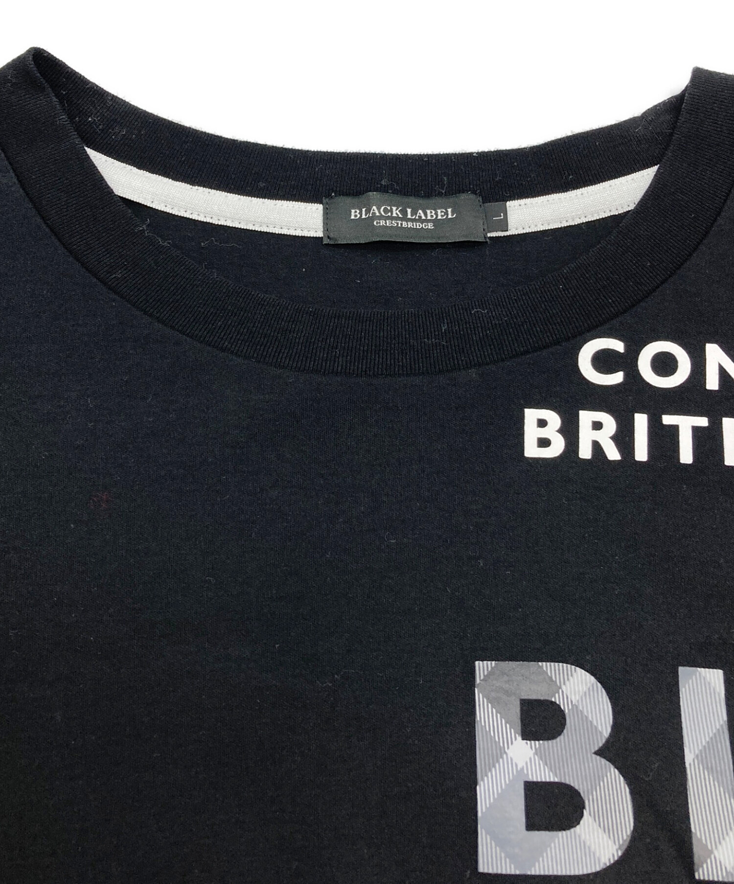 BLUE LABEL CRESTBRIDGE ブラックTシャツ BLUE LABEL / BLACK LABEL CRESTBRIDGE｜ヴィスコンフィーモックネック