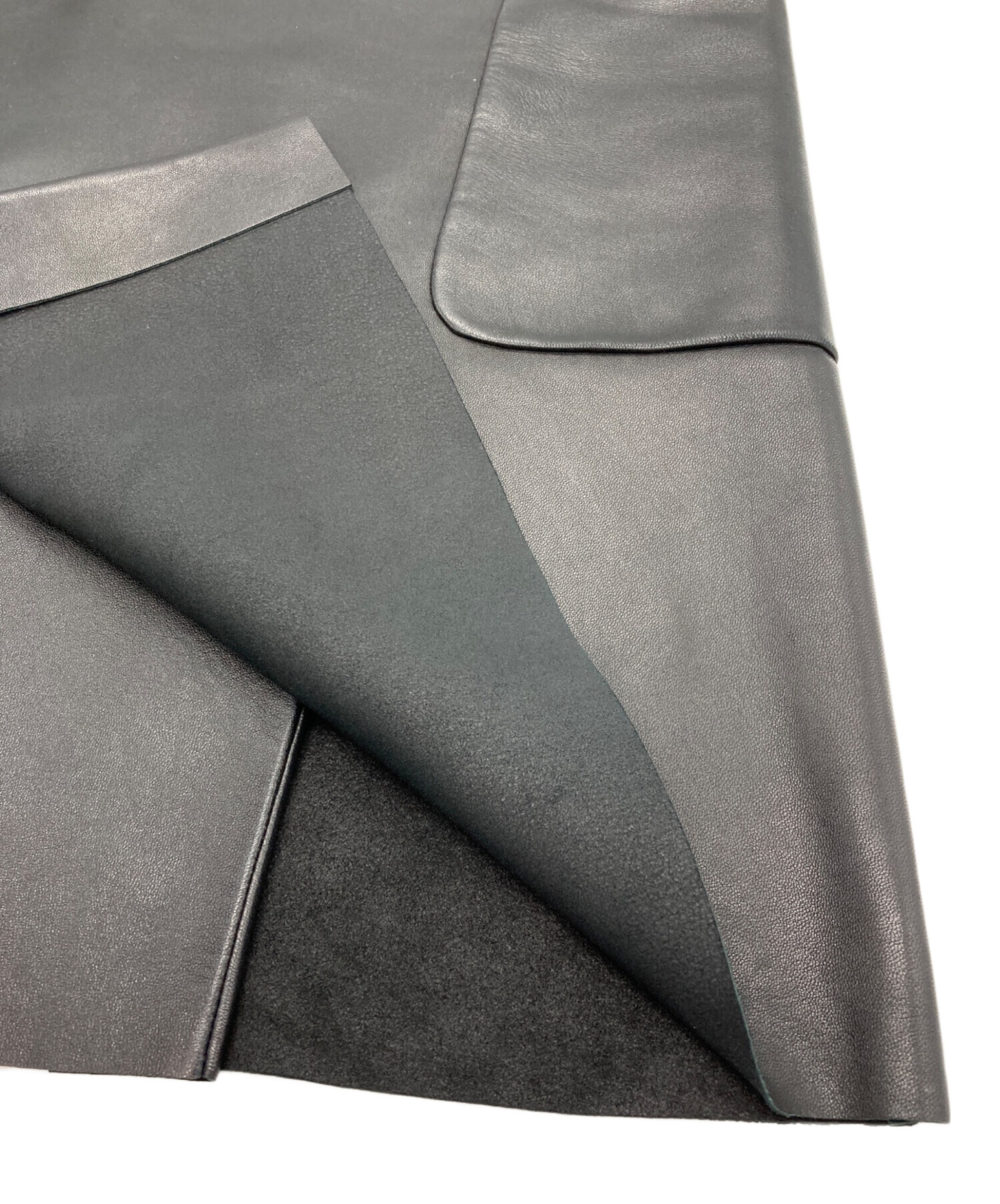 中古・古着通販】CELINE (セリーヌ) レザースカート ブラック サイズ