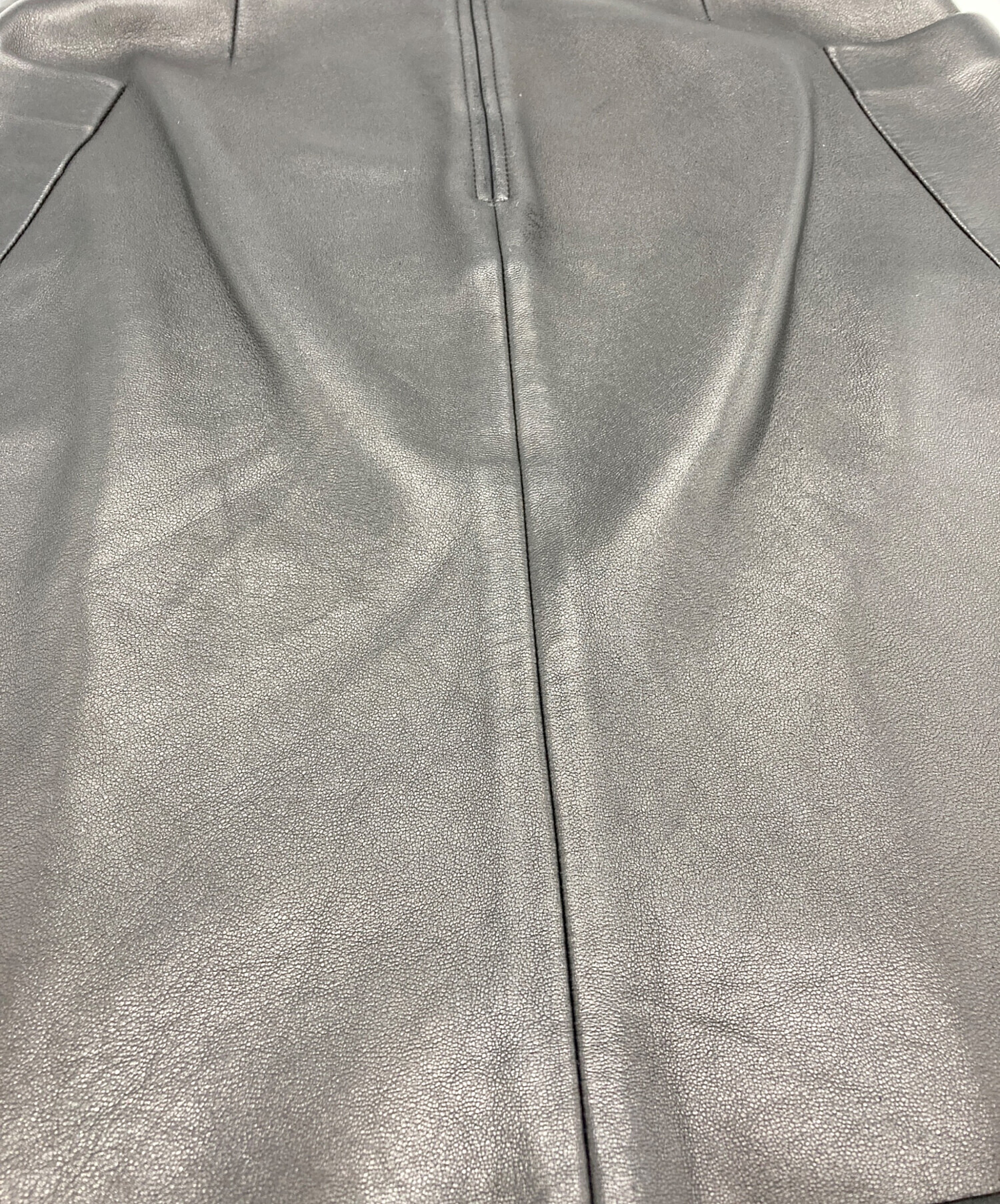 中古・古着通販】CELINE (セリーヌ) レザースカート ブラック サイズ