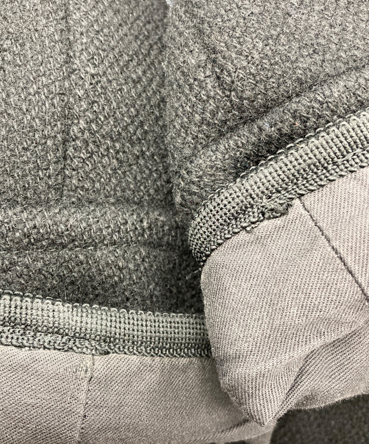 中古・古着通販】Y's (ワイズ) ノーカラーダッフルコート ブラック