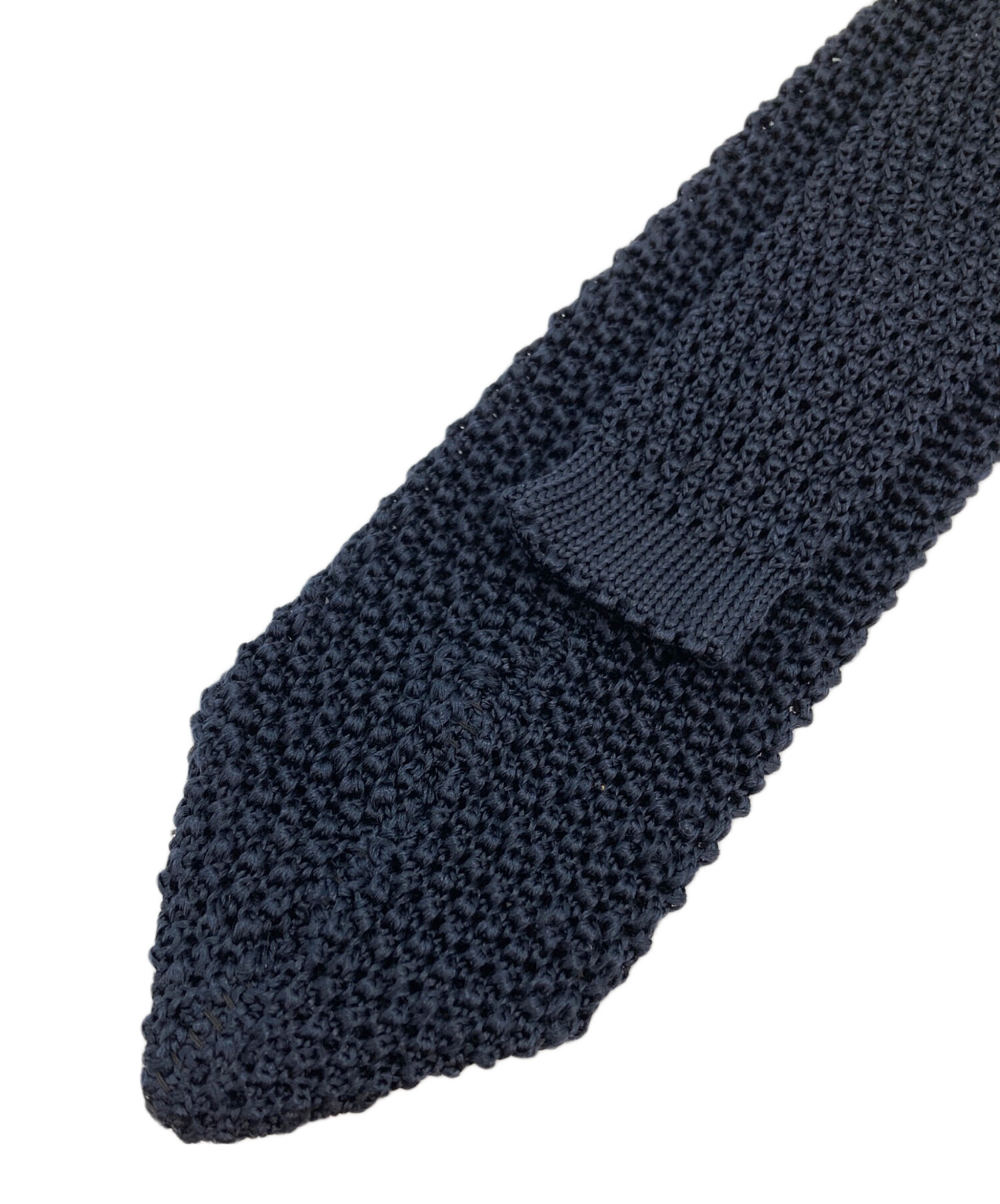 シップス別注フランコバッシ シルクニットタイ ソリッドタイ ネクタイ ネイビー 中古・古着通販】FRANCO BASSI (フランコバッシ) SHIPS (シップス