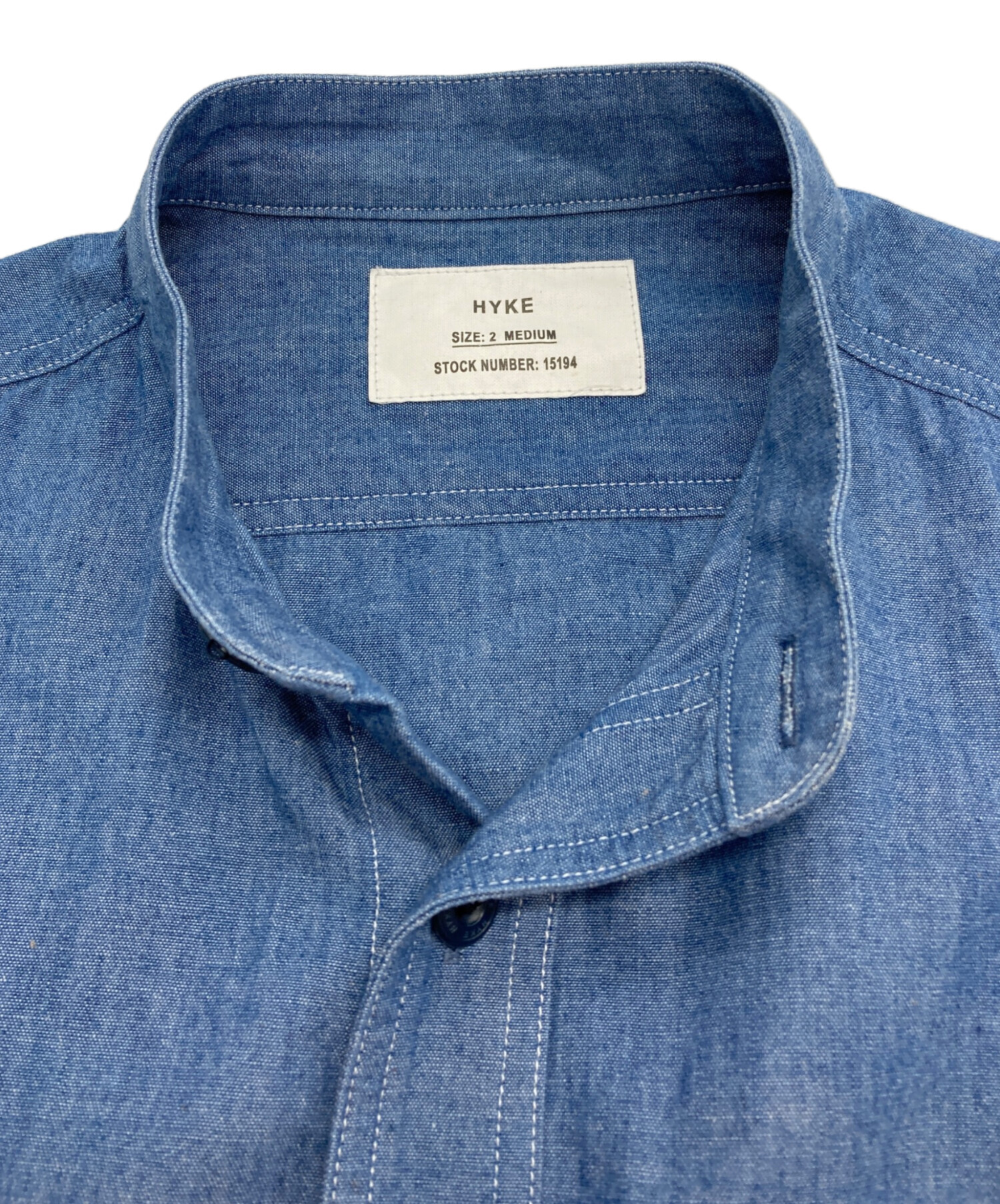 HYKE ハイク カジュアルシャツ M 紺 【古着】【中古】【送料無料】 HYKE - HYKE ハイク カジュアルシャツ M 青 【古着】【中古】【送料