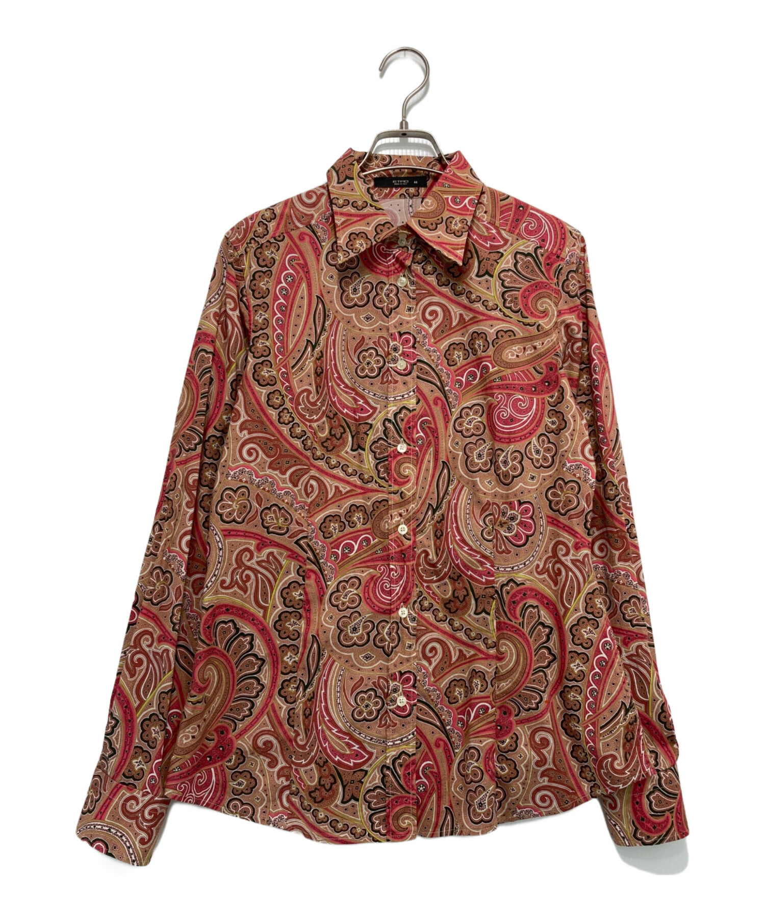 中古・古着通販】ETRO (エトロ) ペイズリー柄シャツ レッド サイズ:44