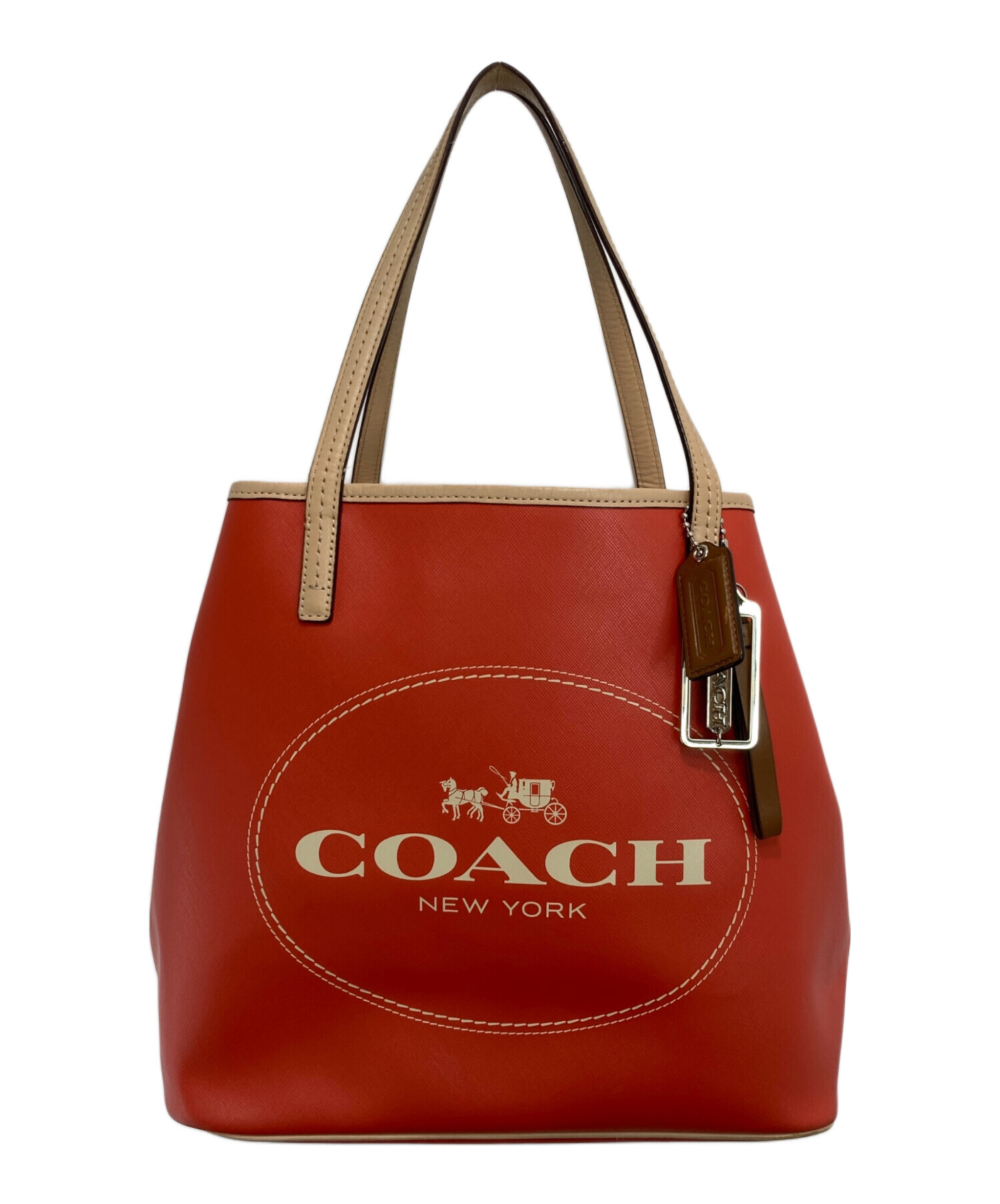 COACH オレンジ モリー　トートバッグ 中古・古着通販】COACH (コーチ) モリートートバッグ｜ブランド