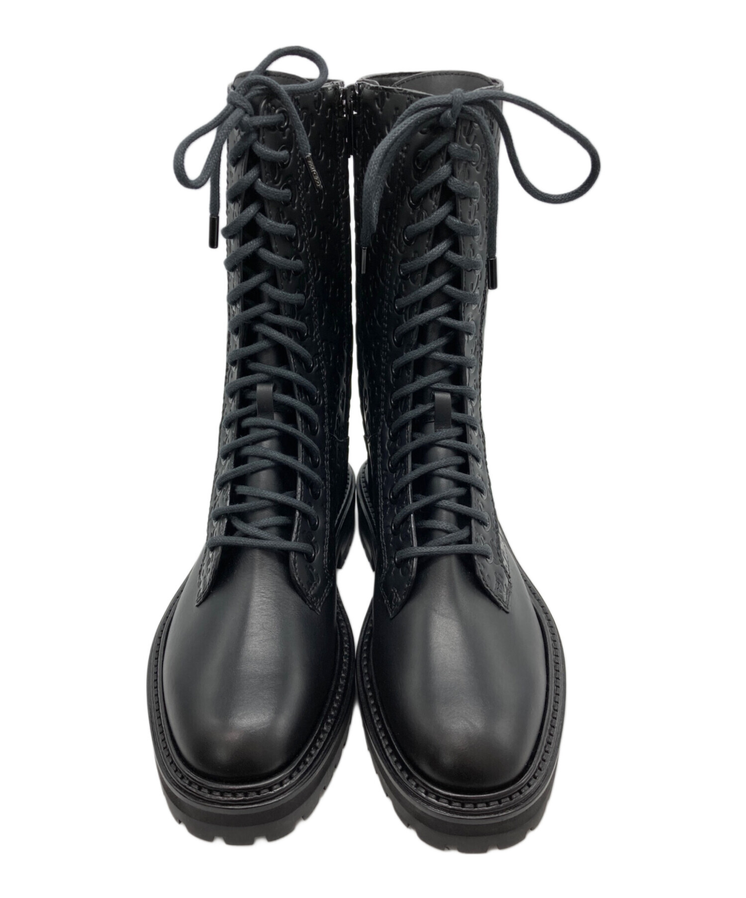 中古・古着通販】JIMMY CHOO (ジミーチュウ) CORAロゴブーツ ブラック