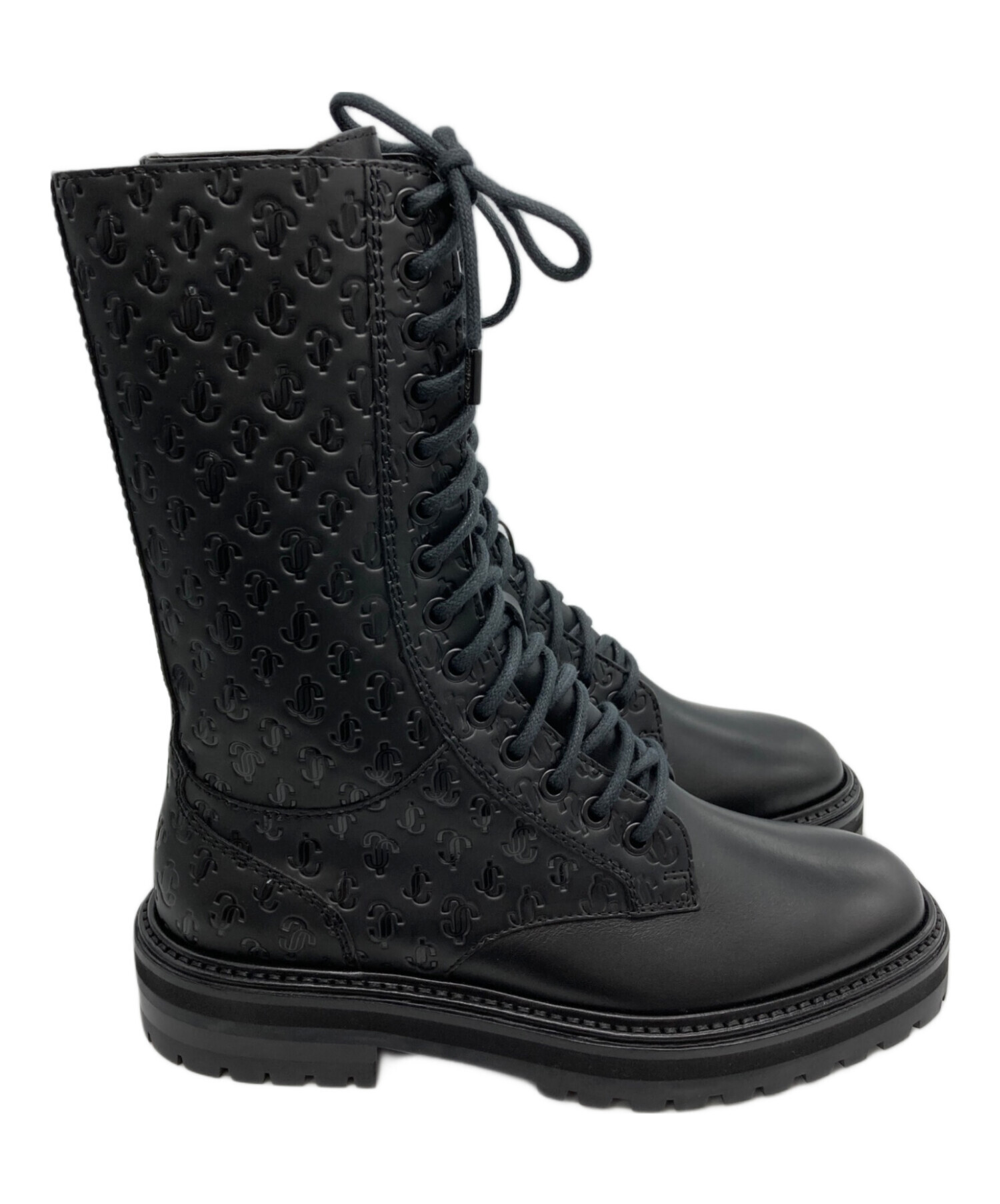 中古・古着通販】JIMMY CHOO (ジミーチュウ) CORAロゴブーツ ブラック