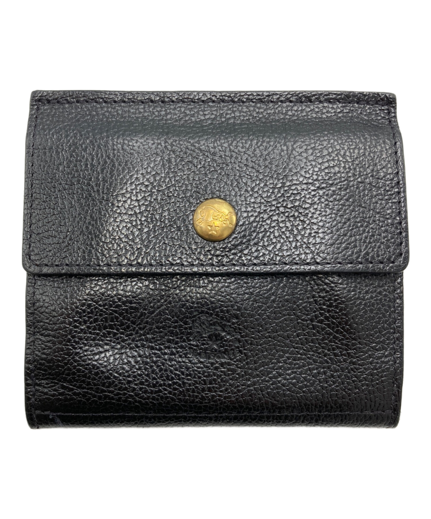 イルビゾンテ　三つ折り財布(たぶん廃番品) 中古・古着通販】IL BISONTE (イル ビゾンテ) 3つ折り財布 ブラック
