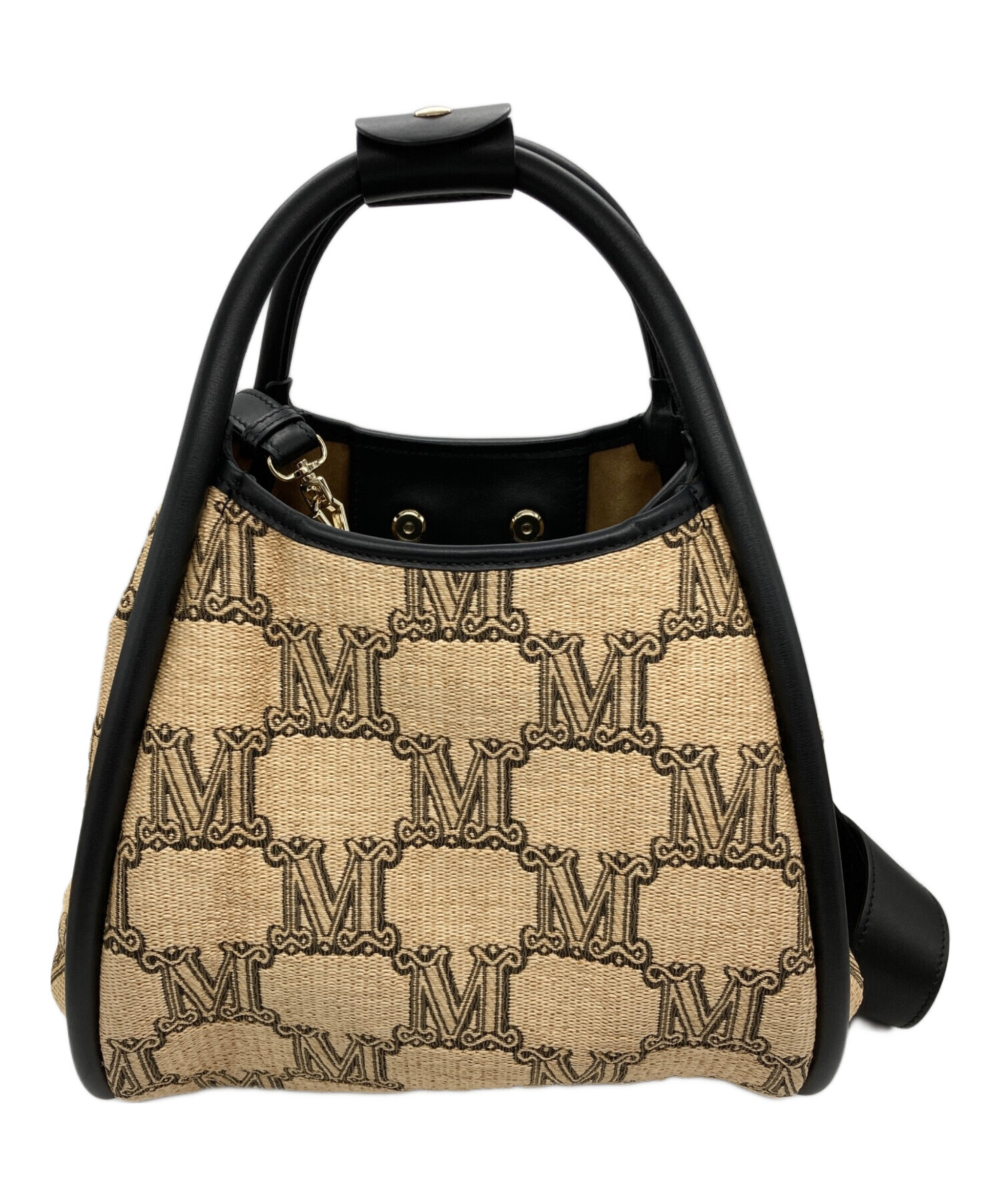 新品未使用 Max Mara マックスマーラ カゴバッグ クロスボディバッグ 中古・古着通販】MaxMara (マックスマーラ) Mロゴカゴバッグ ベージュ