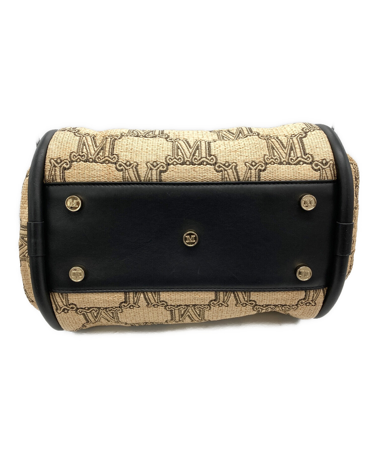 中古・古着通販】MaxMara (マックスマーラ) Mロゴカゴバッグ ベージュ