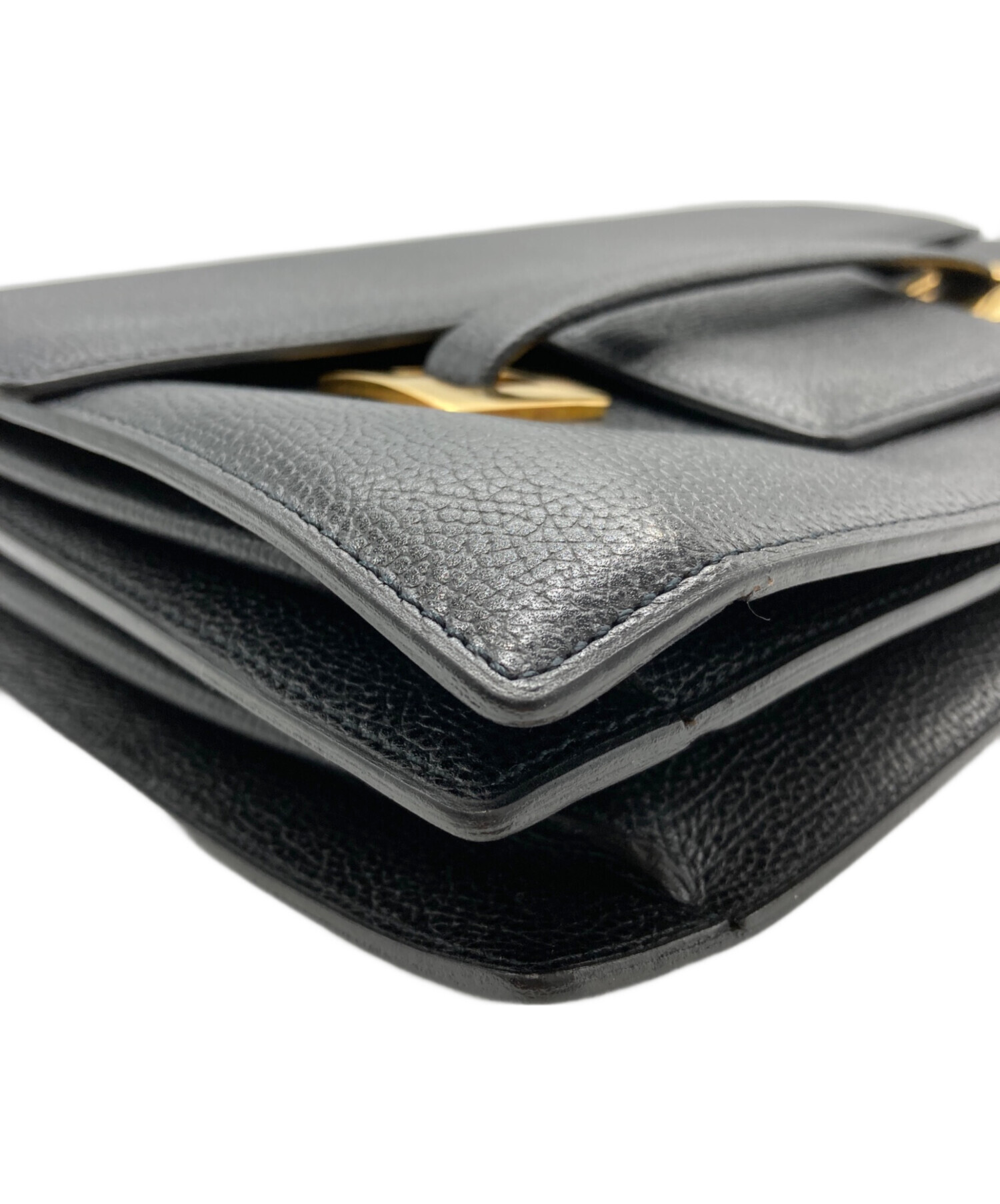 中古・古着通販】DELVAUX (デルヴォー) レザーハンドバッグ ブラック