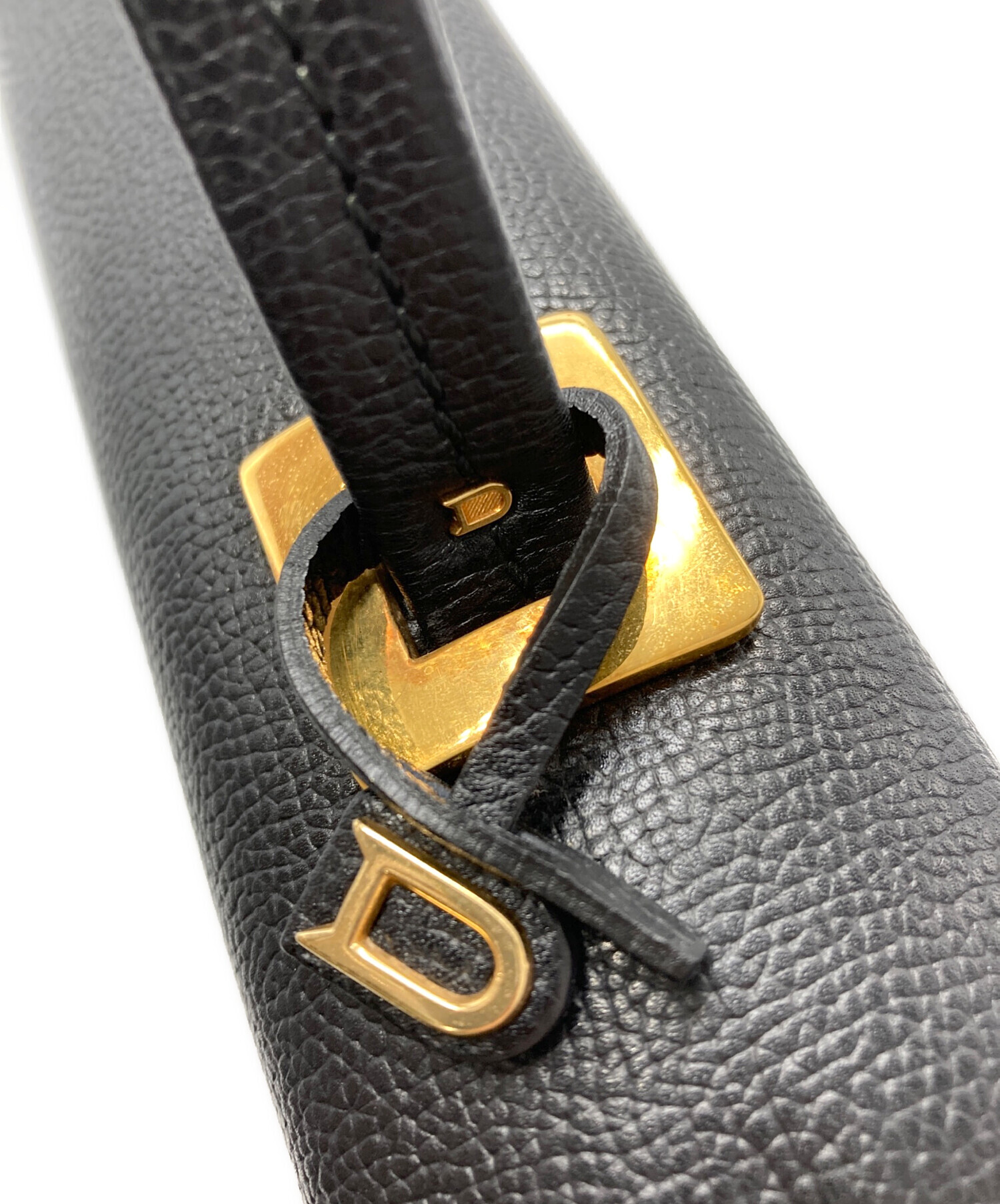 中古・古着通販】DELVAUX (デルヴォー) レザーハンドバッグ ブラック 