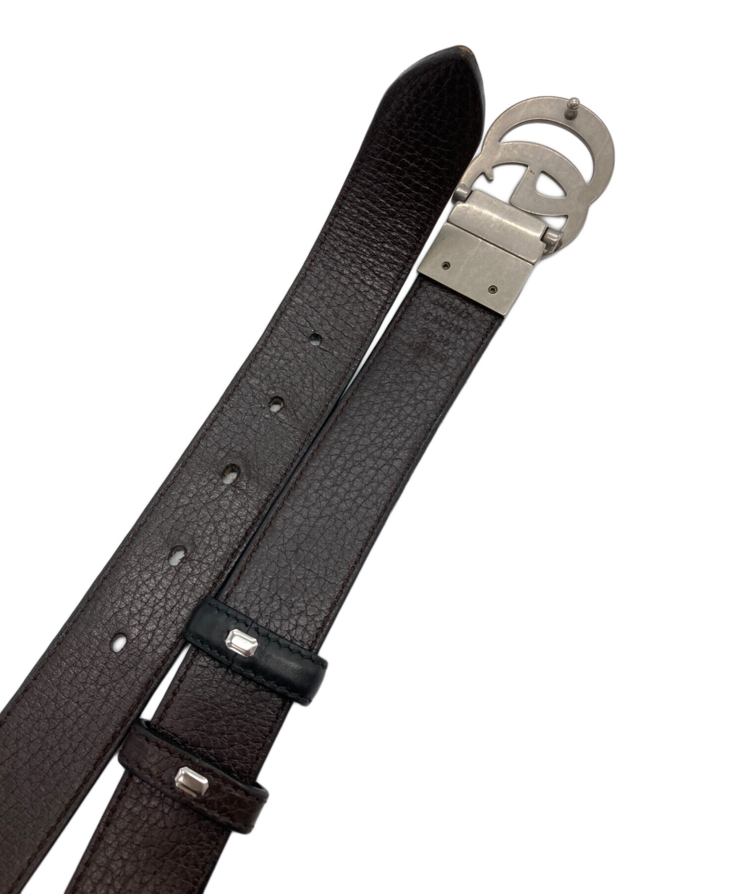 中古・古着通販】GUCCI (グッチ) ダブルG リバーシブル スリムベルト