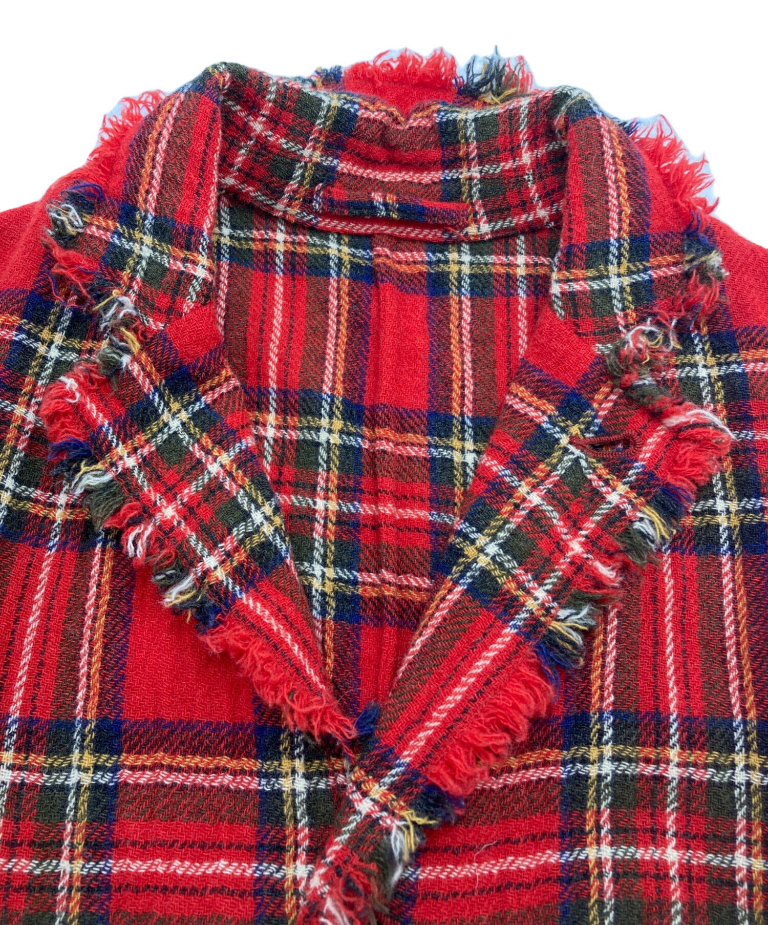 45rpm ウールジャケット 赤/size2 中古・古着通販】45rpm (45アールピーエム) チェックウール