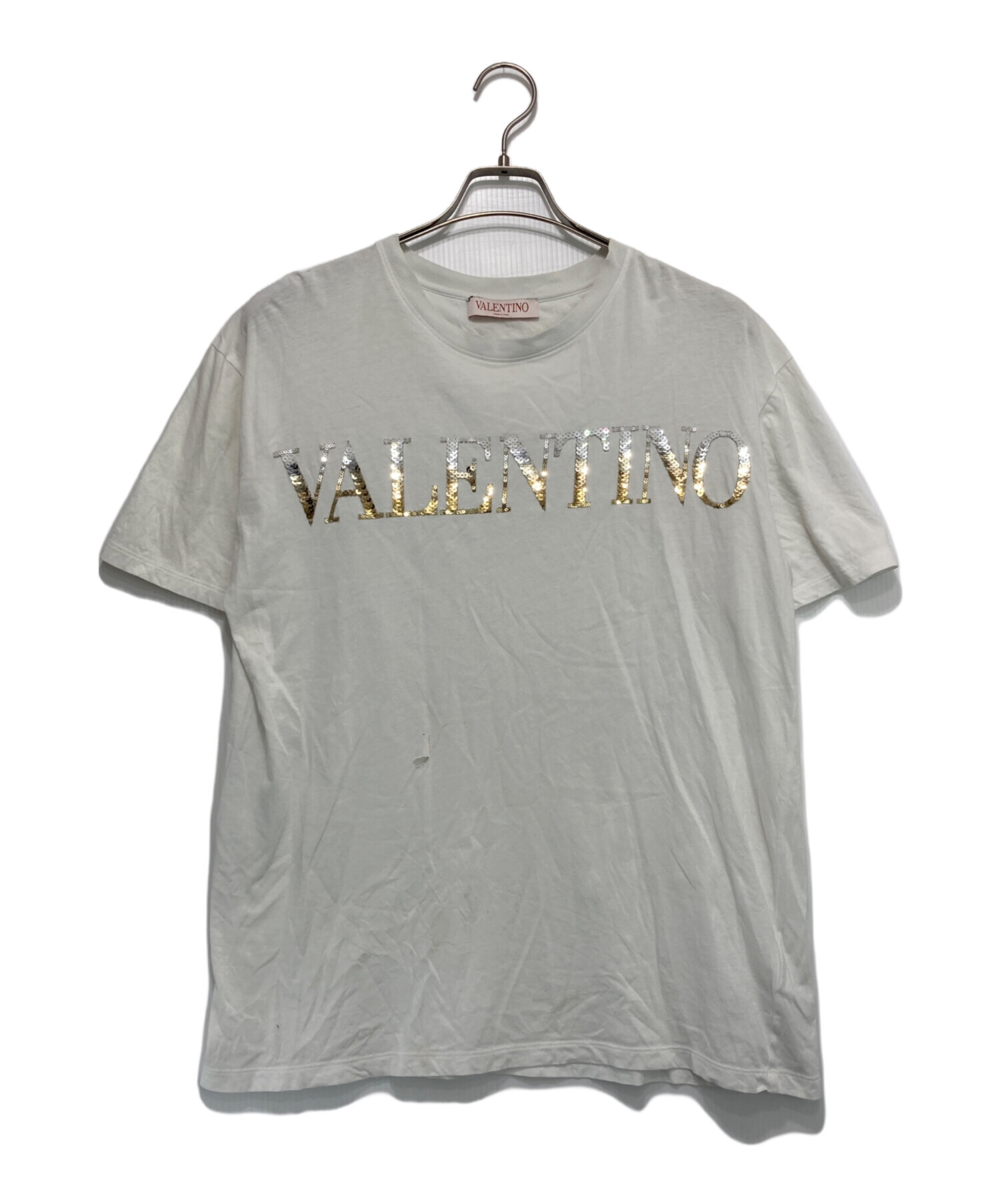 中古・古着通販】VALENTINO (ヴァレンティノ) ロゴスパンコールTシャツ 