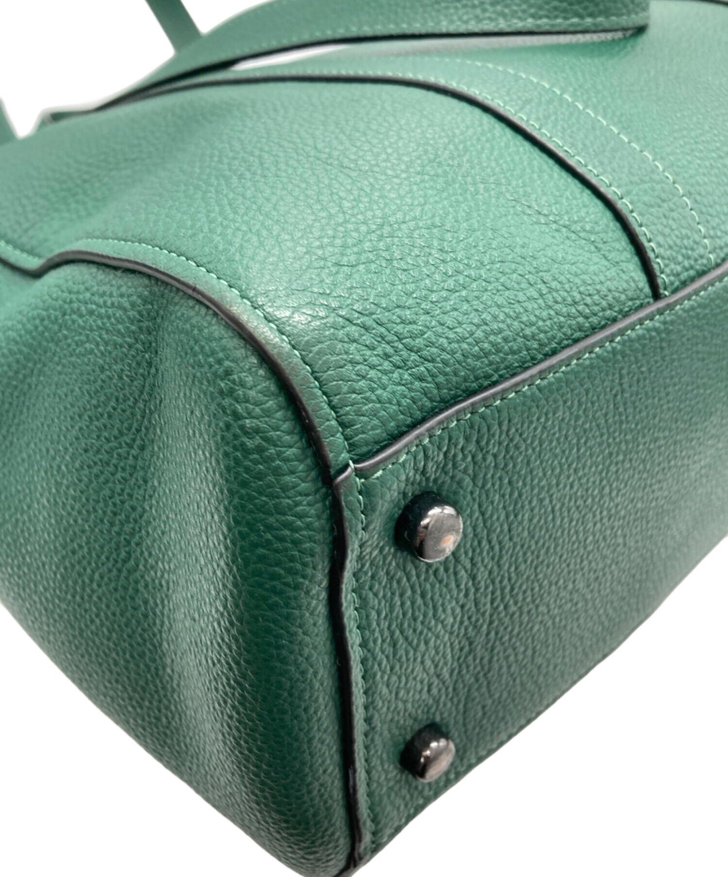 コーチ　トートバッグ　2way　ハドソン ダブルハンドル　レザー　グリーン コーチ トートバッグ 2way ハドソン ダブルハンドル レザー グリーン