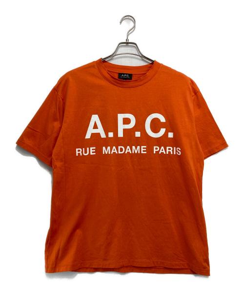 中古・古着通販】A.P.C. (アーペーセー) ロゴプリントTシャツ オレンジ