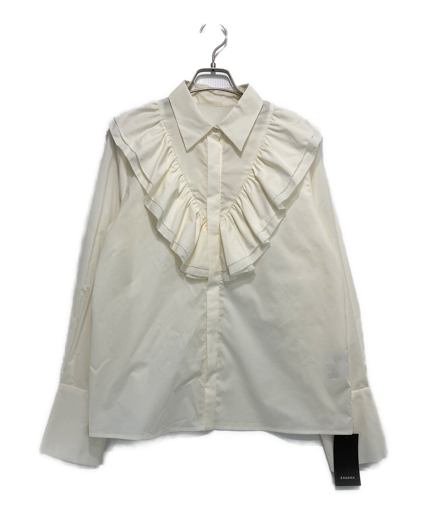 中古・古着通販】anuans (アニュアンス) ラッフルカットオフブラウス  