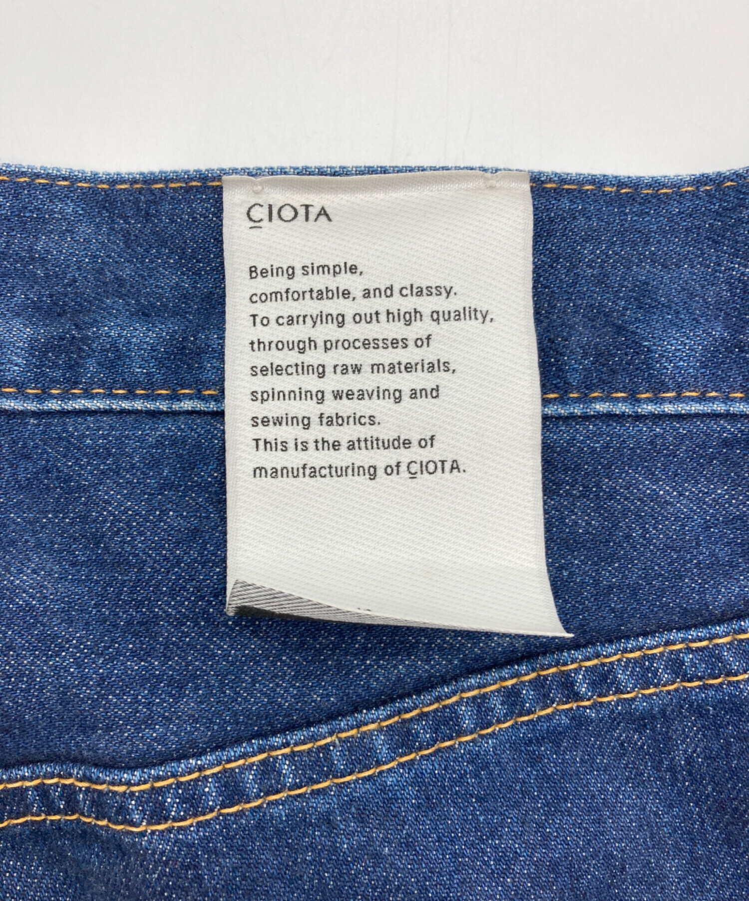 中古・古着通販】CIOTA (シオタ) 本藍スビンコットン 13.5oz
