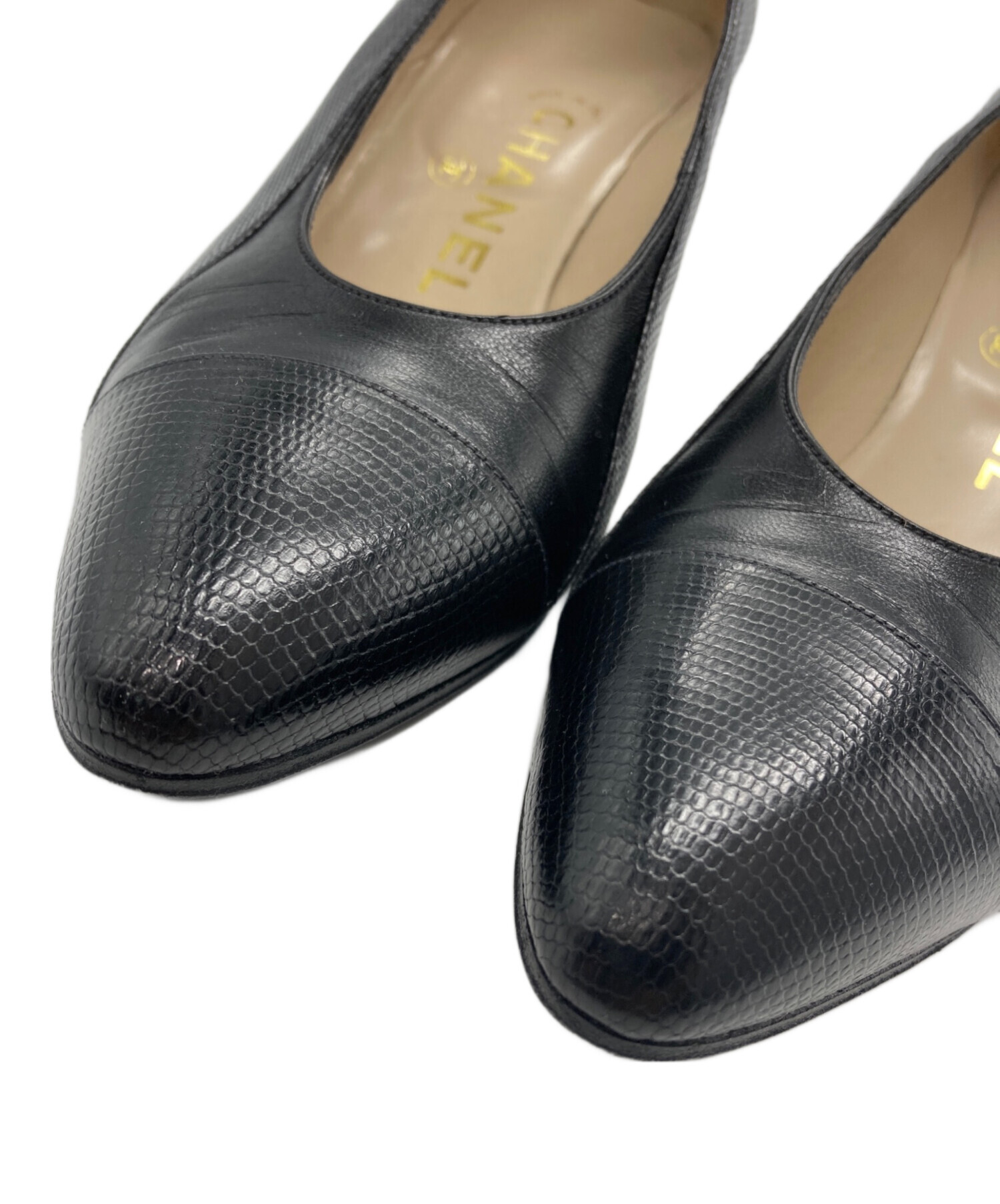 中古・古着通販】CHANEL (シャネル) ヒールパンプス ブラック サイズ:5