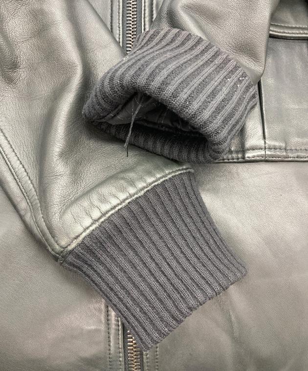 【極美品】リチウムオム ラムレザー ジャケット ブルゾン 本革 ブラック 46 中古・古着通販】LITHIUM HOMME (リチウムオム・ファム) ラムレザー A