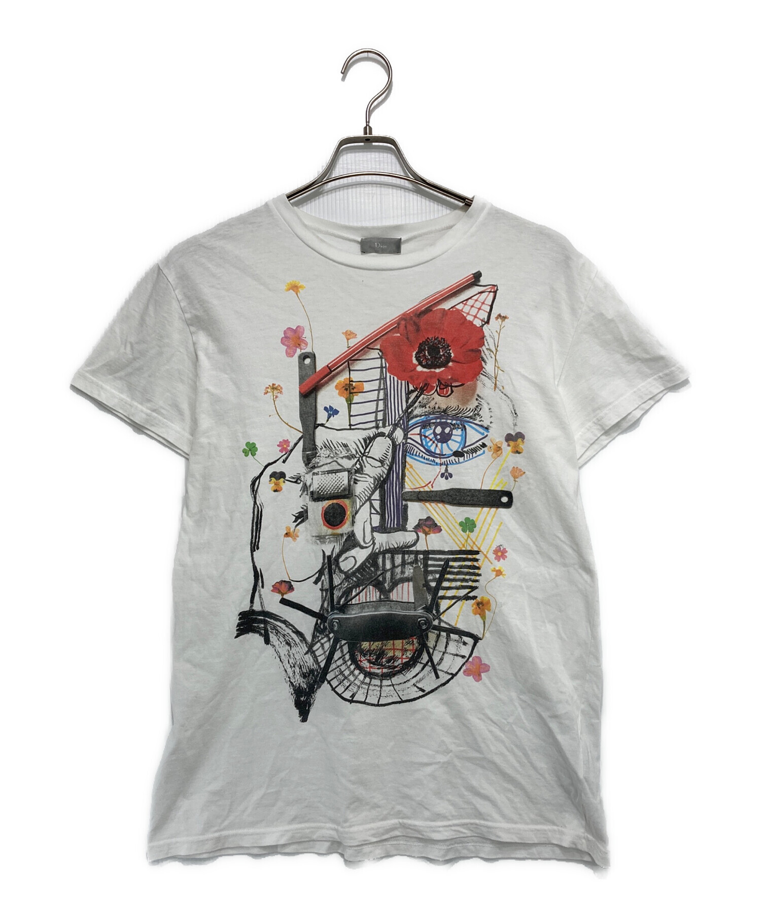 DIOR ディオール オブリーク トロッター Tシャツ M 白 中古・古着通販】Dior (ディオール) プリントTシャツ ホワイト サイズ