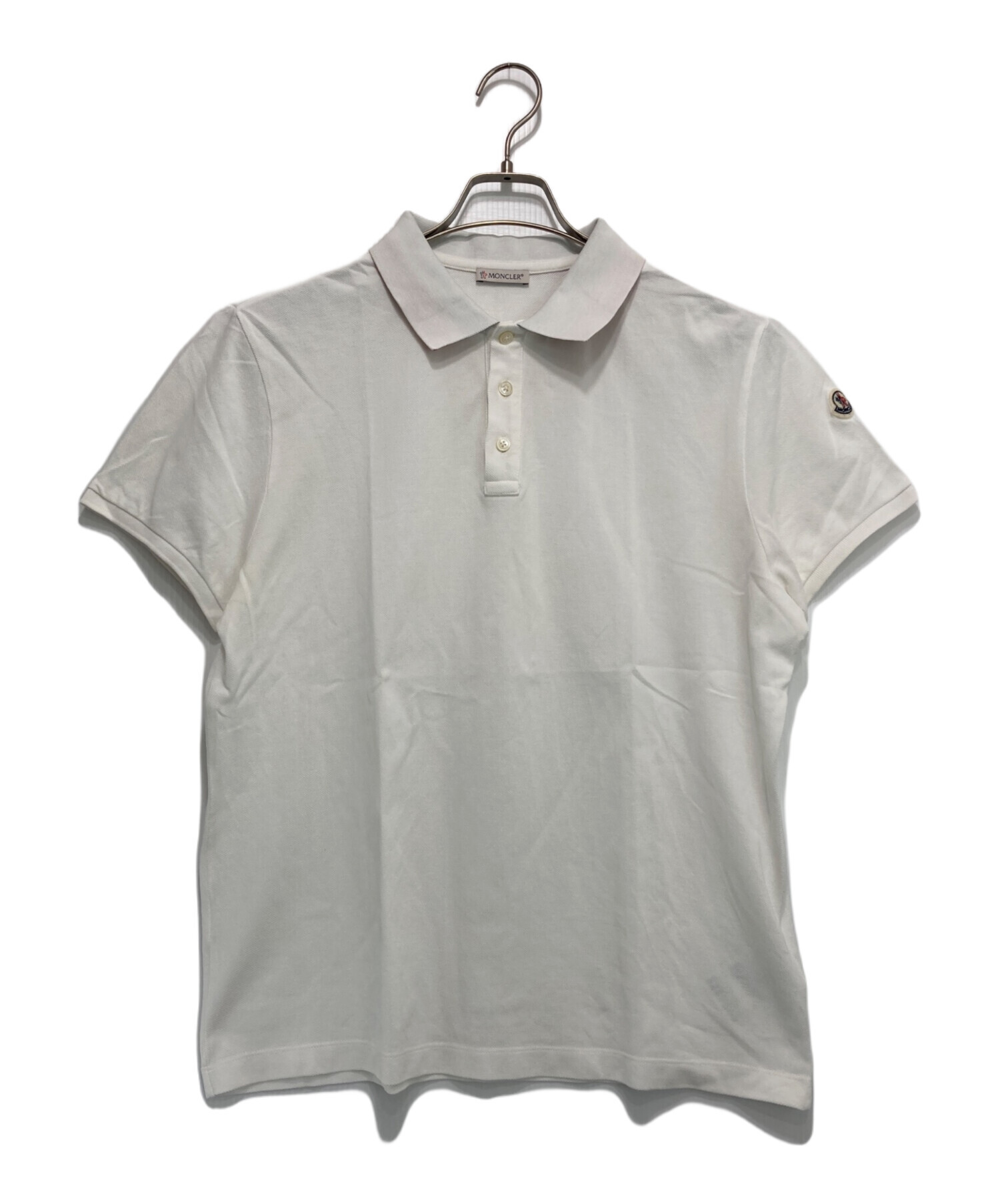 【中古】モンクレール MONCLER MAGLIA POLO MANICA CORTA ポロシャツ 半袖 ロゴ ワッペン L 白 B10918340800 84556 中古・古着通販】MONCLER (モンクレール) MAGLIA POLO MANICA CORTA