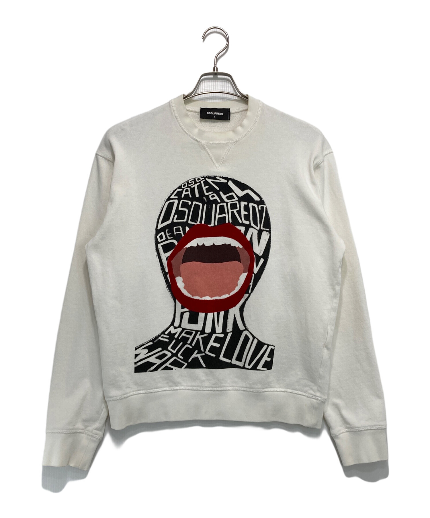 新品タグ付き】DSQUARED2 ホワイト トレーナー 中古］DSQUARED2