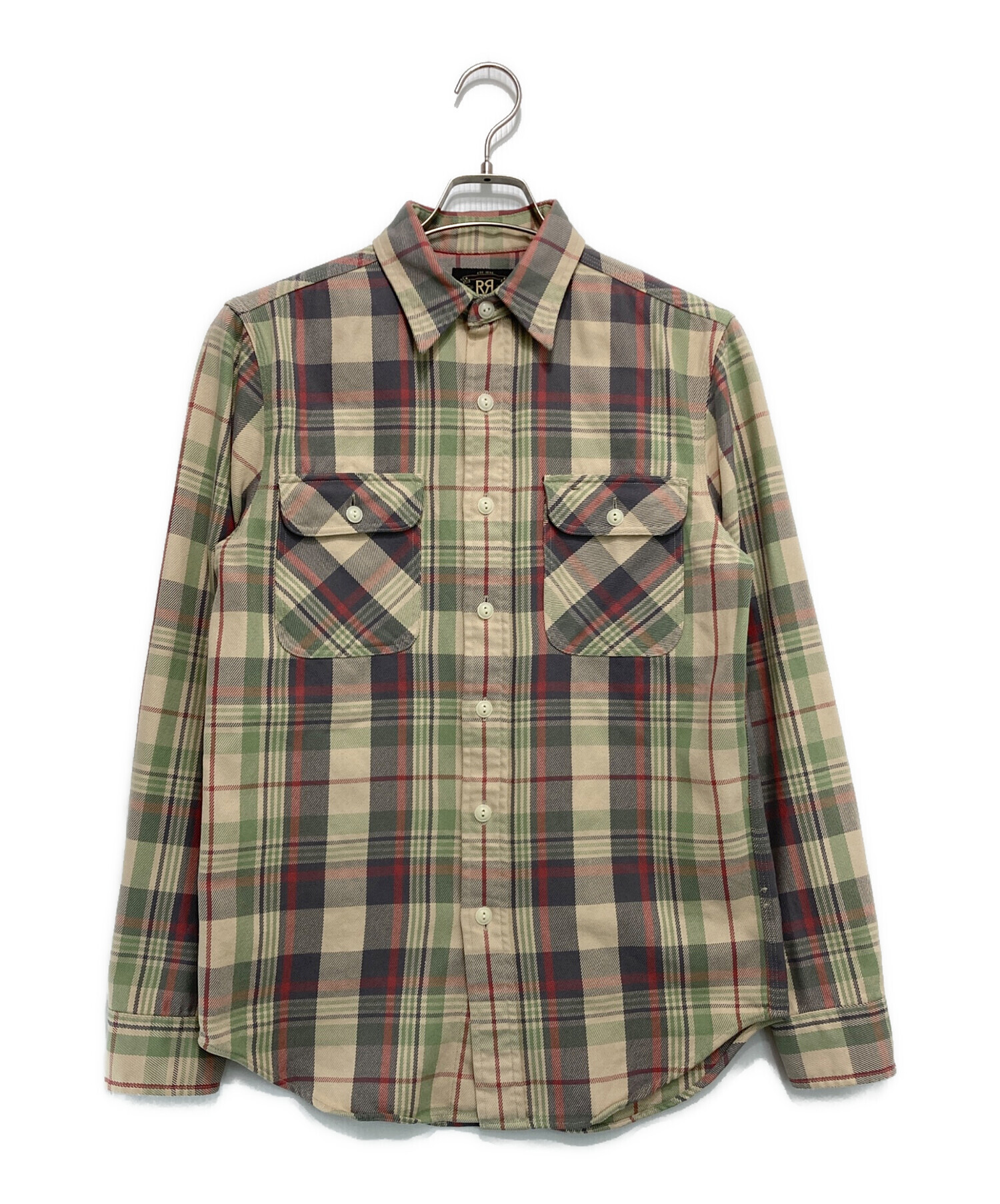 中古・古着通販】RRL (ダブルアールエル) チェックネルシャツ ベージュ 中古・古着通販】RRL (ダブルアールエル) チェックネルシャツ ベージュ