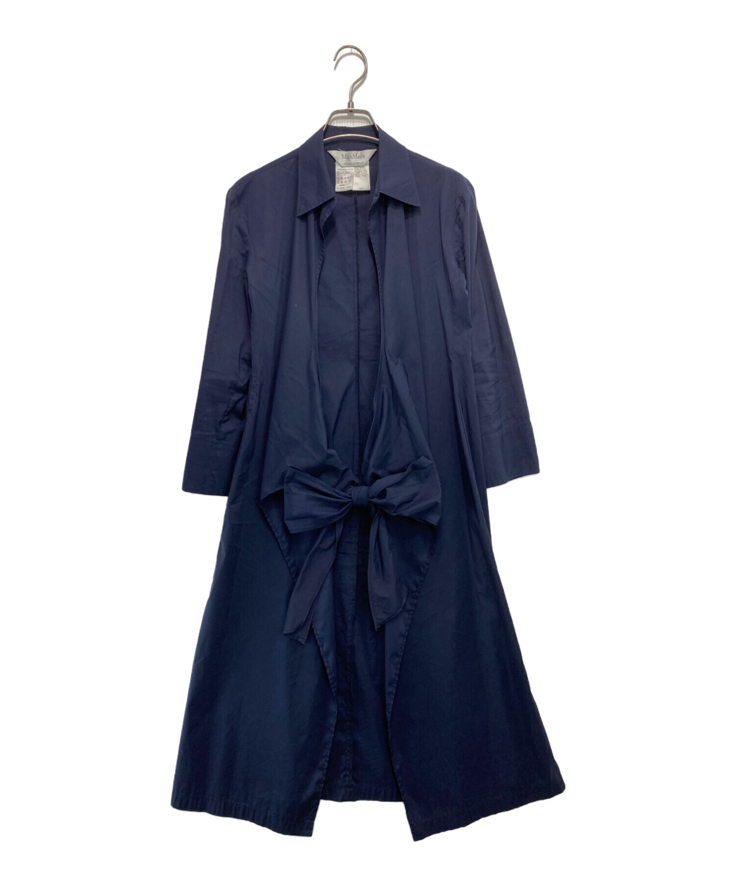 中古・古着通販】MaxMara (マックスマーラ) シャツワンピース ネイビー 