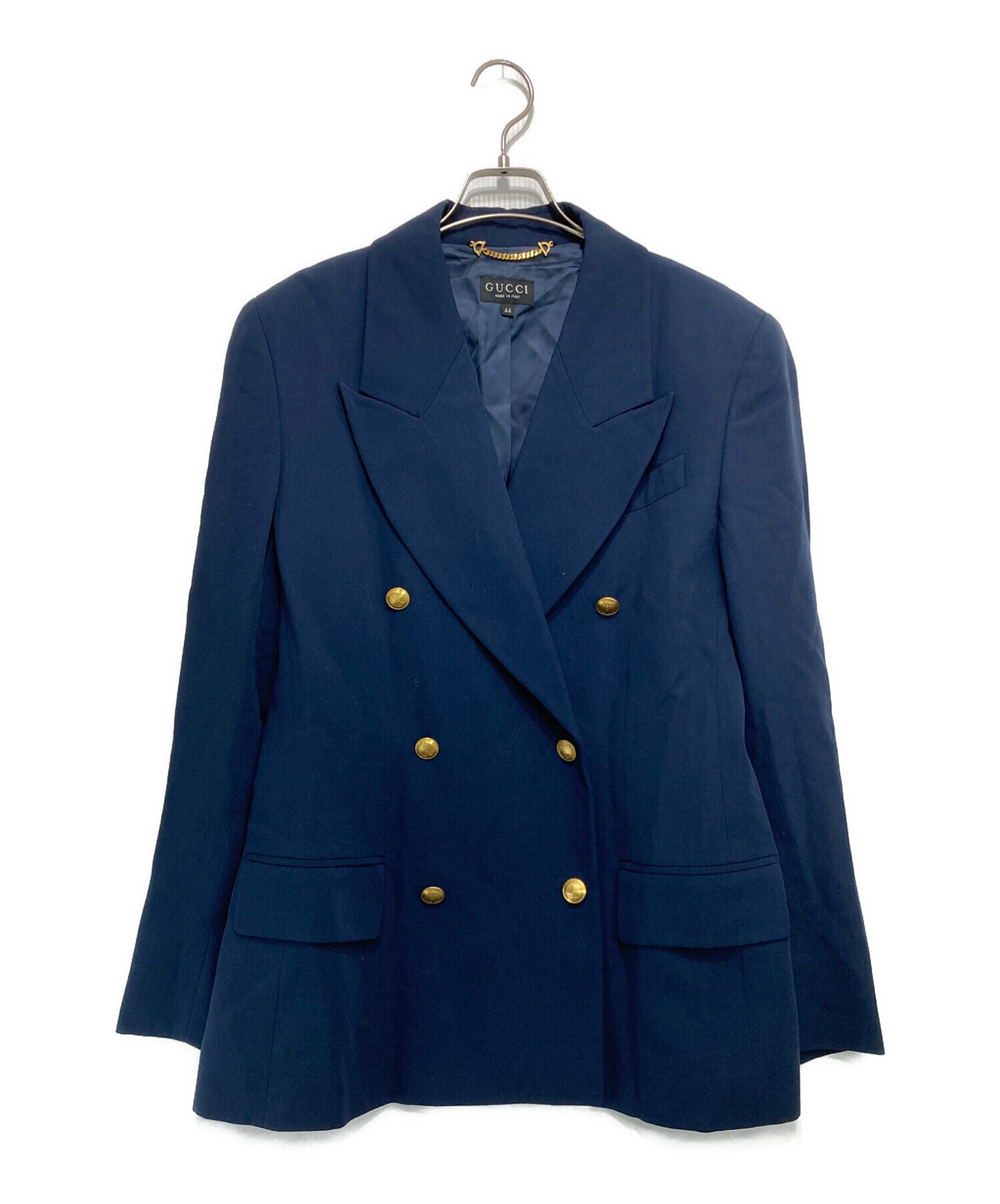 中古・古着通販】GUCCI (グッチ) 金釦ダブルブレザー ネイビー サイズ 