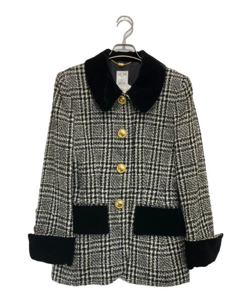 中古・古着通販】CELINE (セリーヌ) [OLD]金ボタン ツイード×ベロア