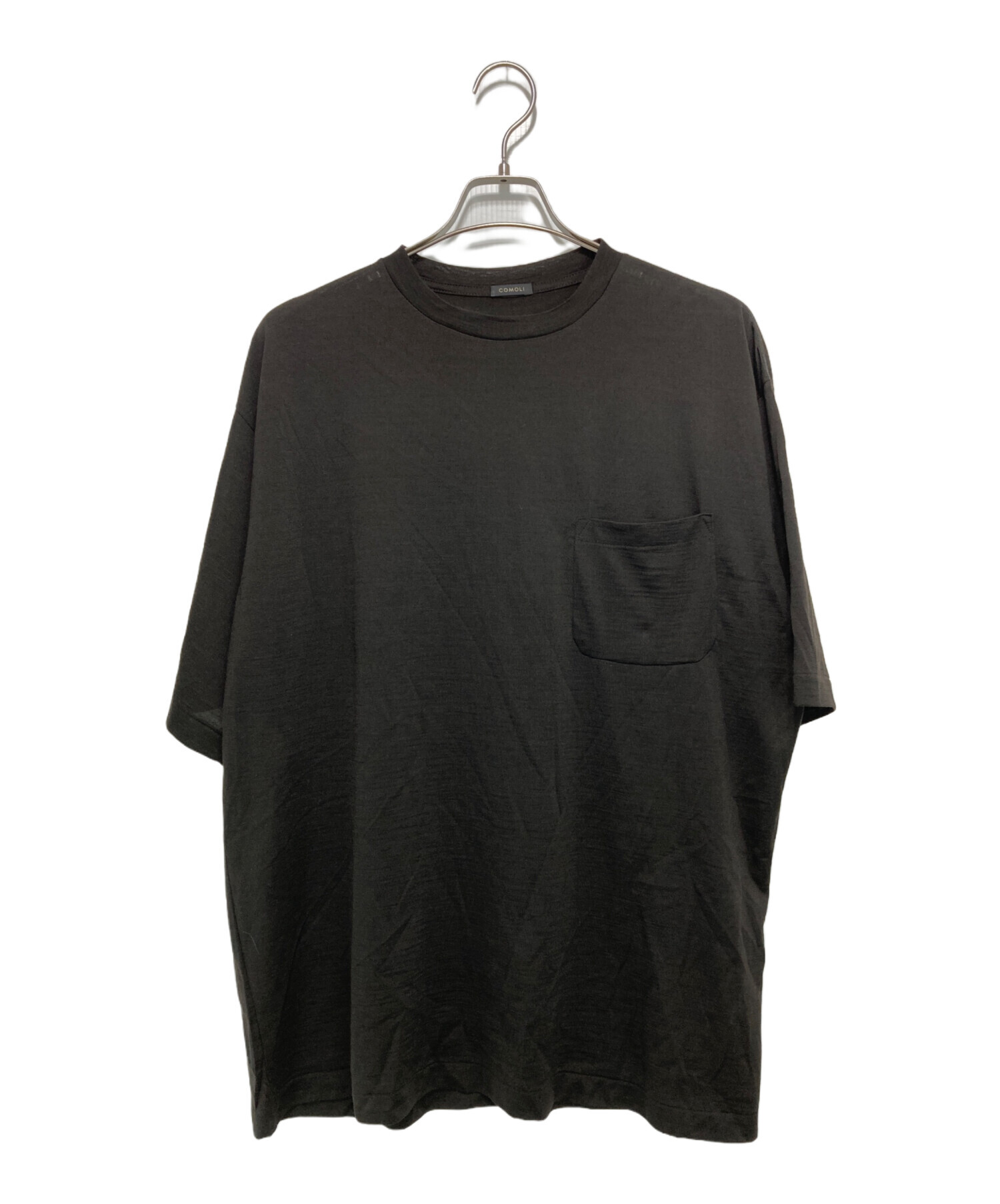 中古・古着通販】COMOLI (コモリ) サマーウール天竺Tシャツ ブラック