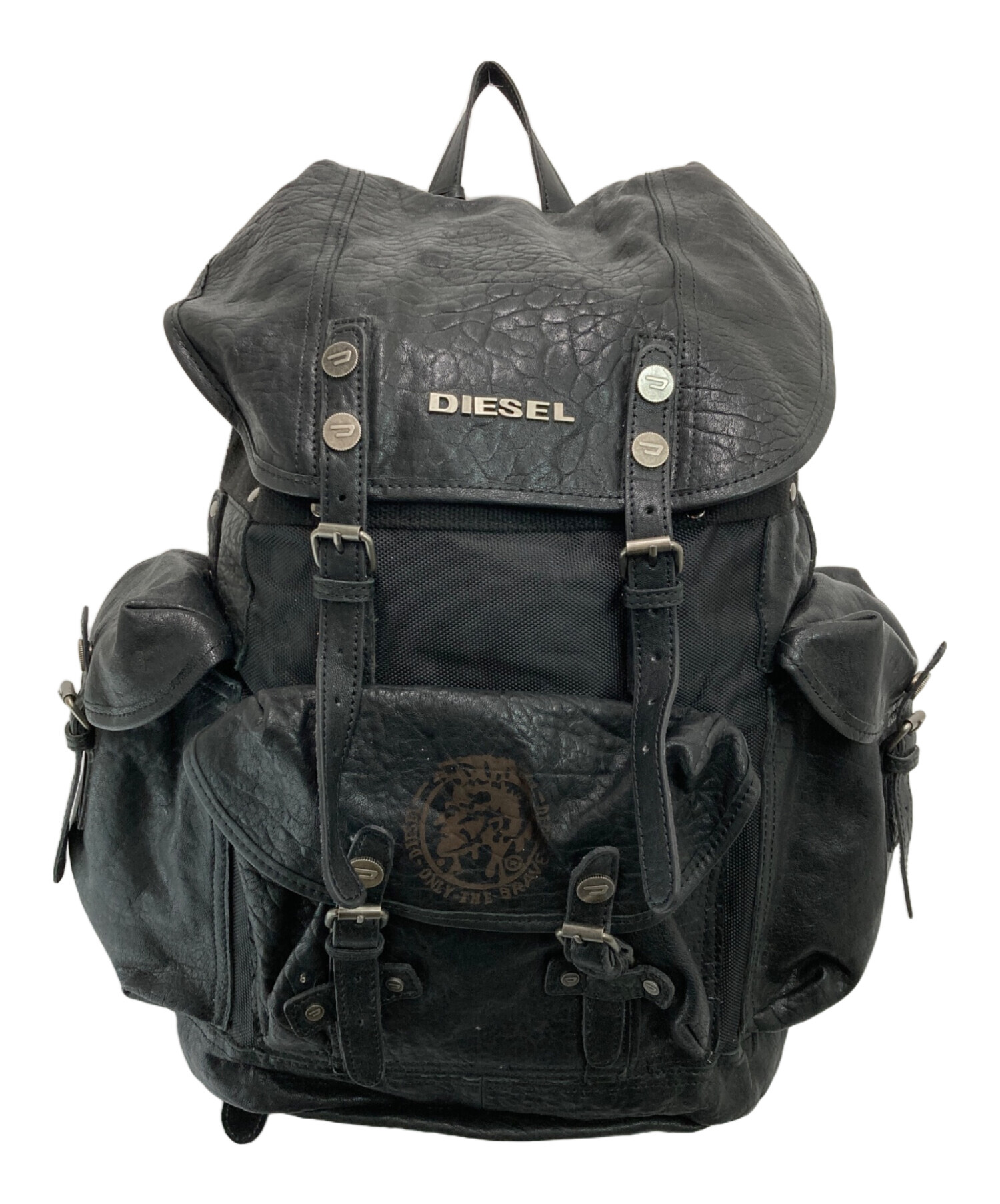 中古・古着通販】DIESEL (ディーゼル) レザーナイロンリュック 