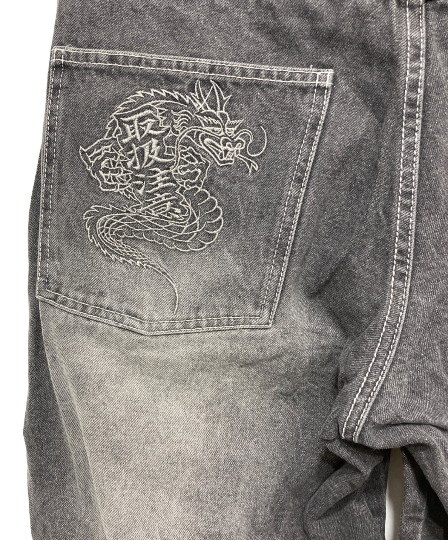 BlackEyePatch デニム 龍刺繍 32 バギー ワイド dragon 中古・古着通販】BlackEyePatch (ブラックアイパッチ) OG DRAGON BAGGY