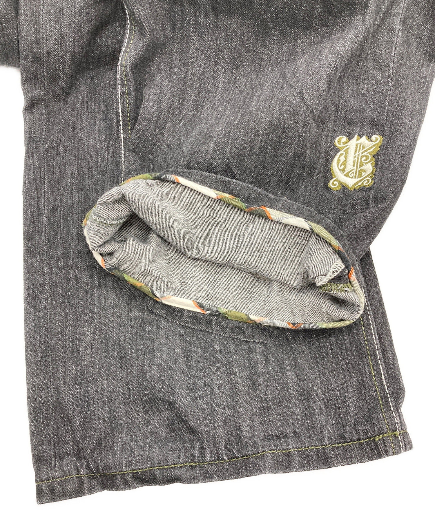 中古・古着通販】Coogi (クージー) 刺繍デニムパンツ ブラック サイズ