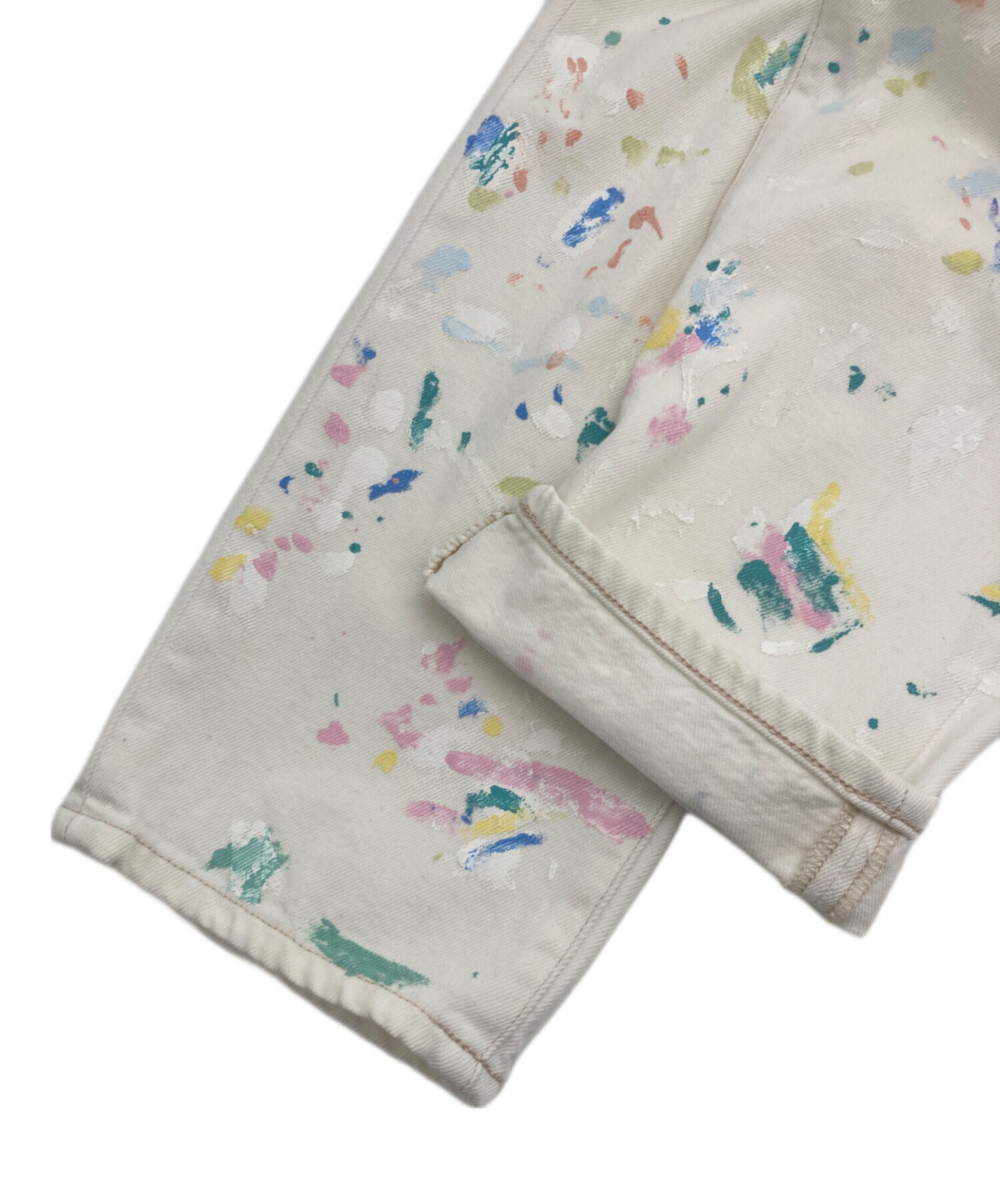 【POLO RALPH LAUREN】ビーズ刺繍 デニム パンツ 白 28サイズ 中古・古着通販】POLO RALPH LAUREN (ポロ・ラルフローレン) ペイント