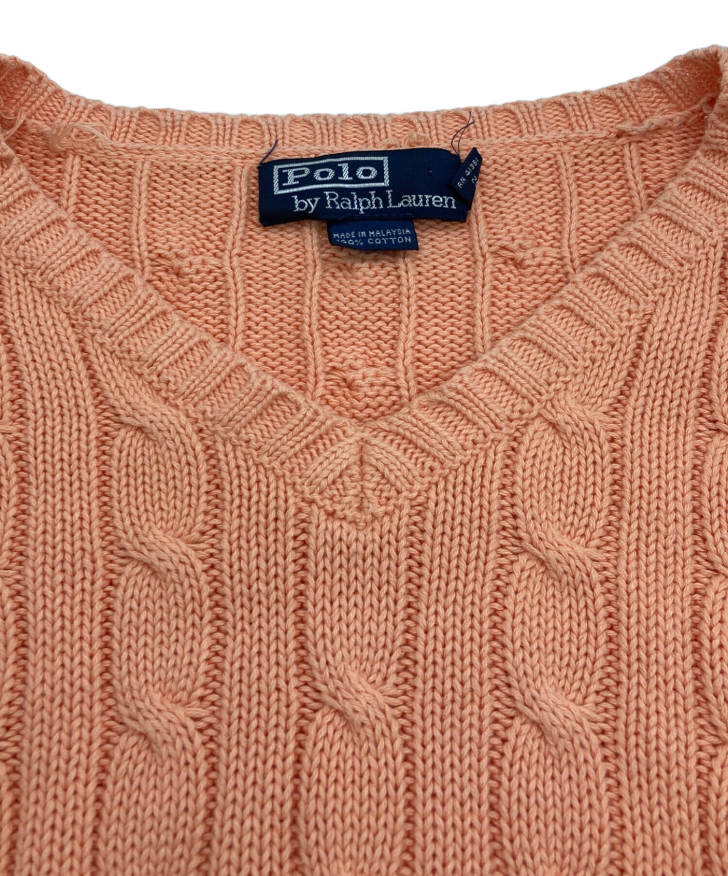 POLO RALPH LAUREN (ポロ・ラルフローレン) Vネックニット オレンジ 