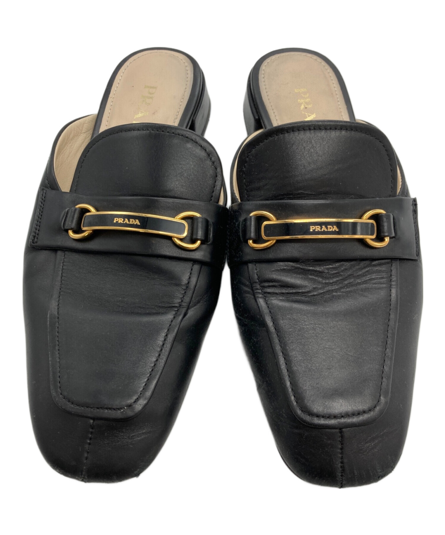 PRADA ブラックレザー ミュール Prada レザーミュール | ブラック